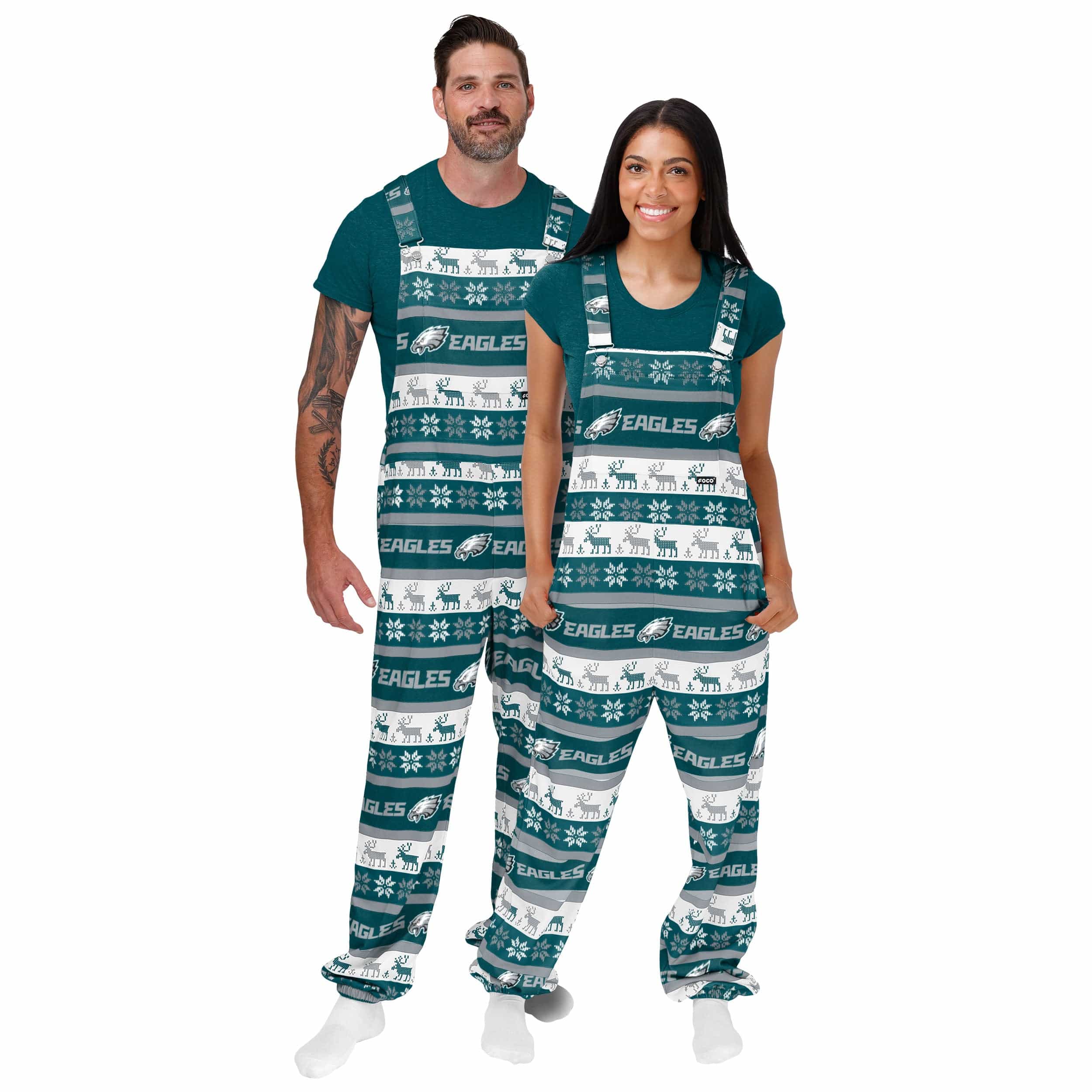 Philadelphia Eagles NFL Mens Ugly Home Gating Bib Overalls - Image 3