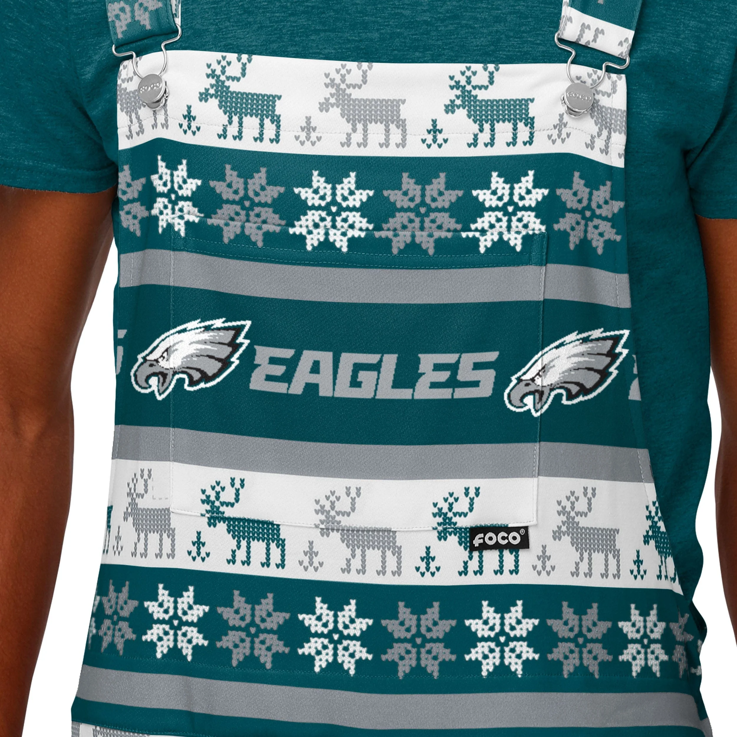 Philadelphia Eagles NFL Mens Ugly Home Gating Bib Overalls - Image 4