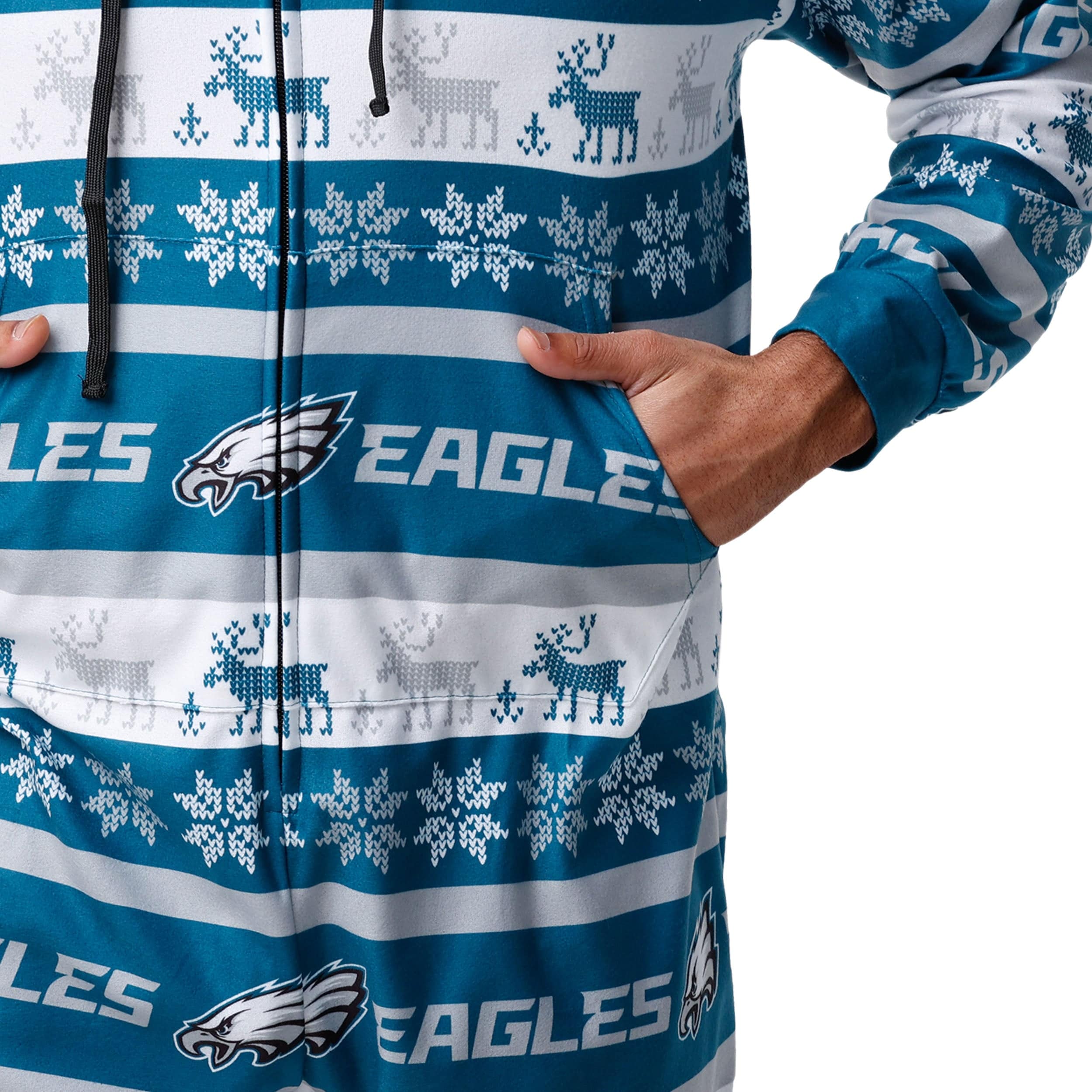 Philadelphia Eagles NFL Mens Ugly Short One Piece Pajamas - Image 4