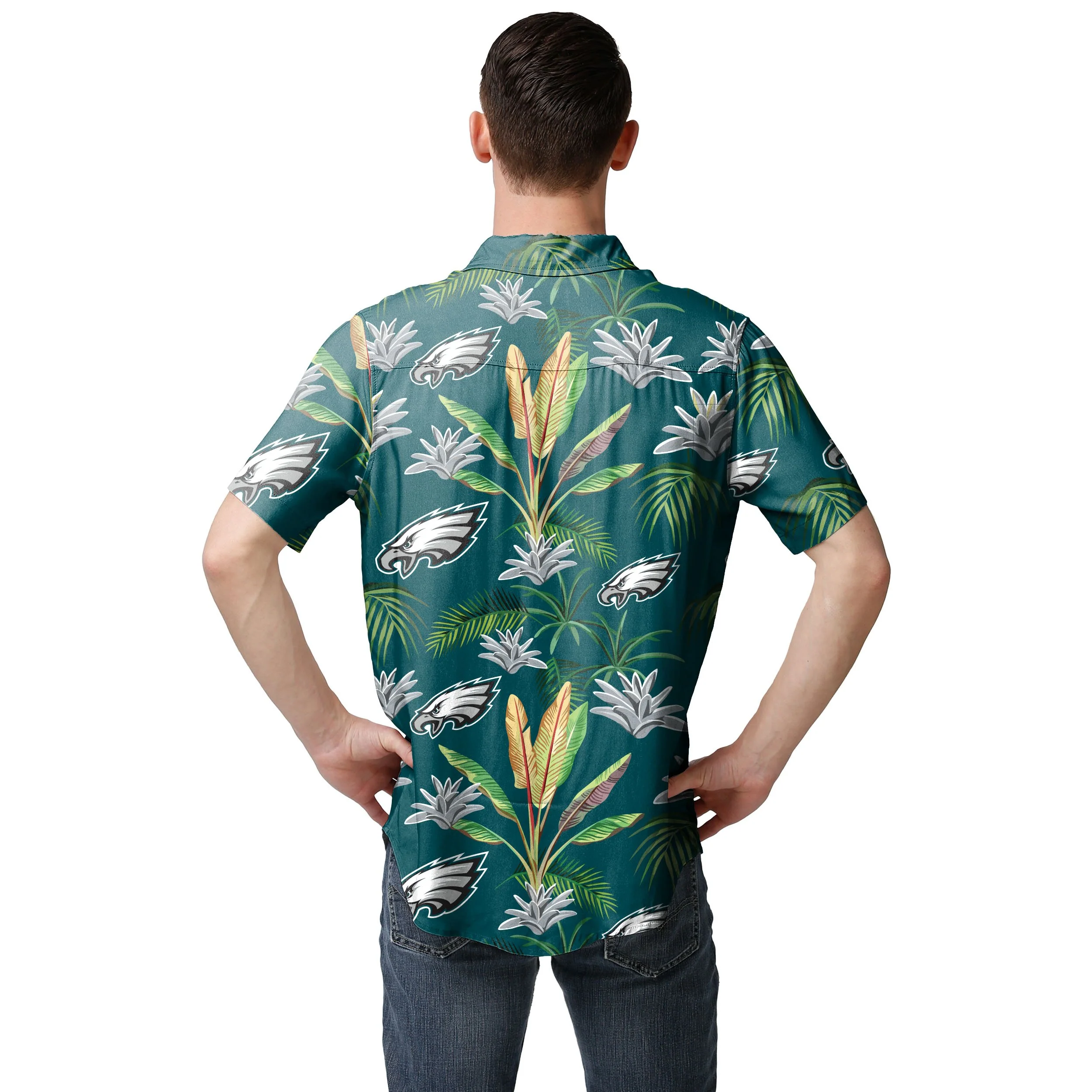 Philadelphia Eagles NFL Mens Victory Vacay Button Up Shirt - Image 3