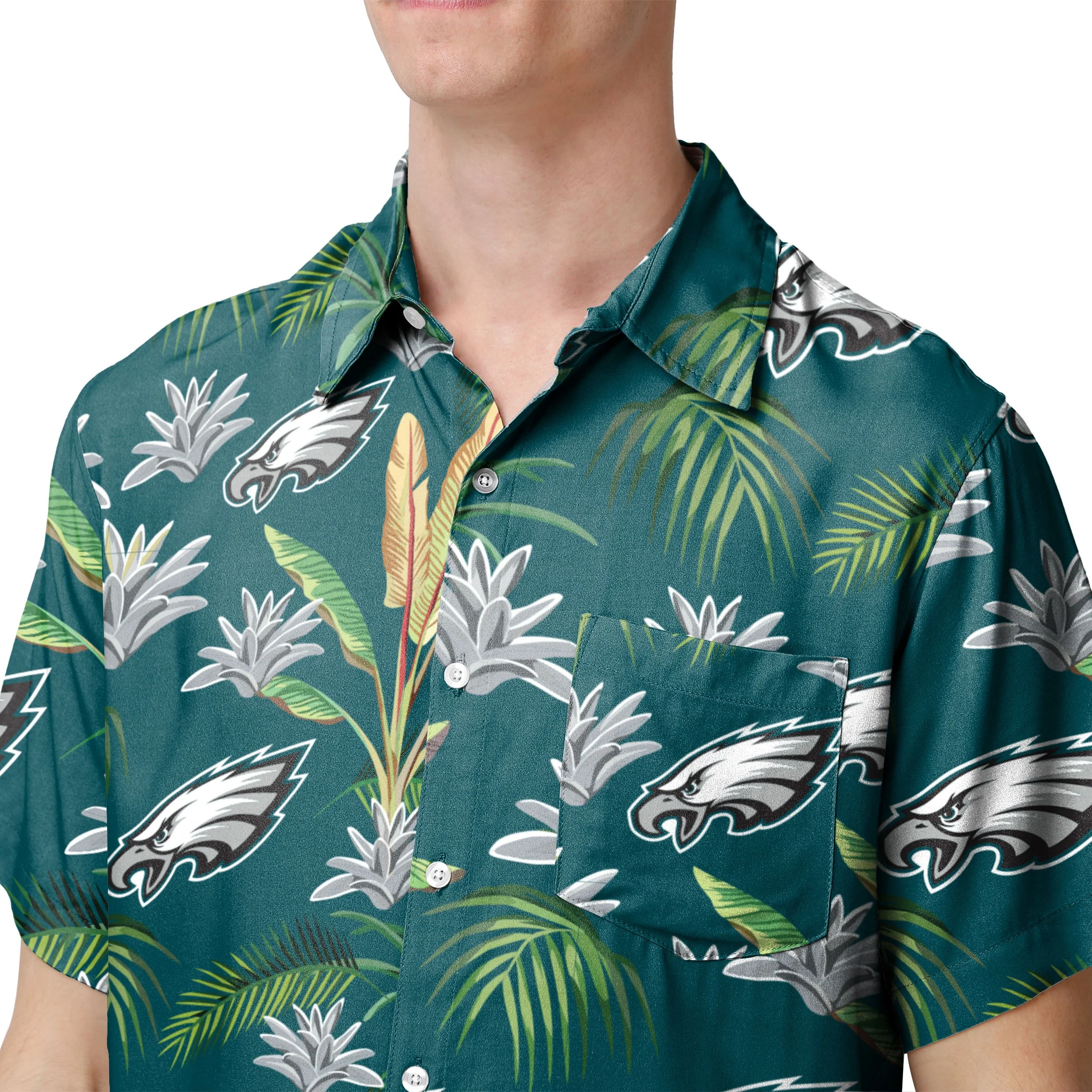 Philadelphia Eagles NFL Mens Victory Vacay Button Up Shirt - Image 4