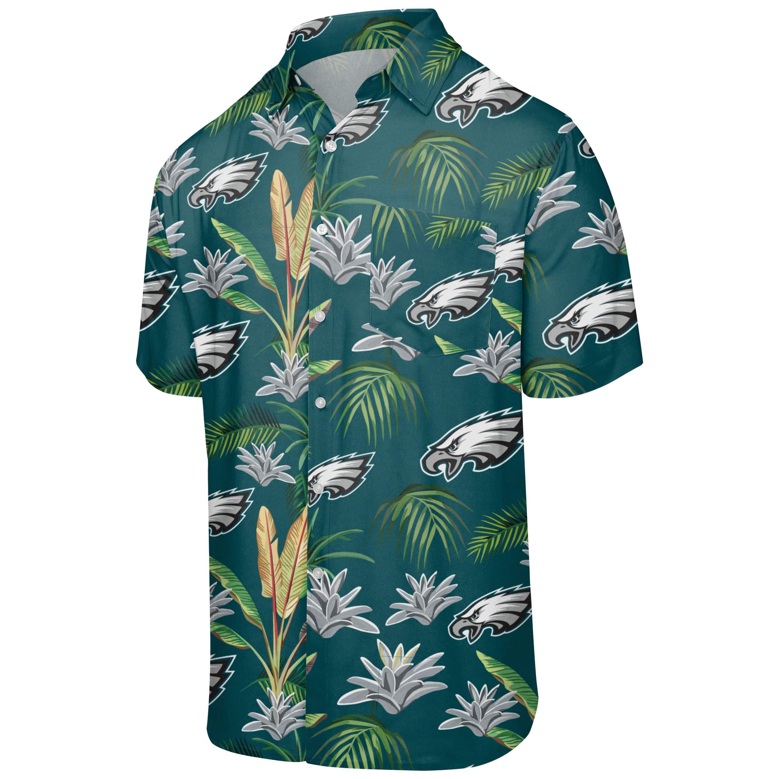 Philadelphia Eagles NFL Mens Victory Vacay Button Up Shirt - Image 5