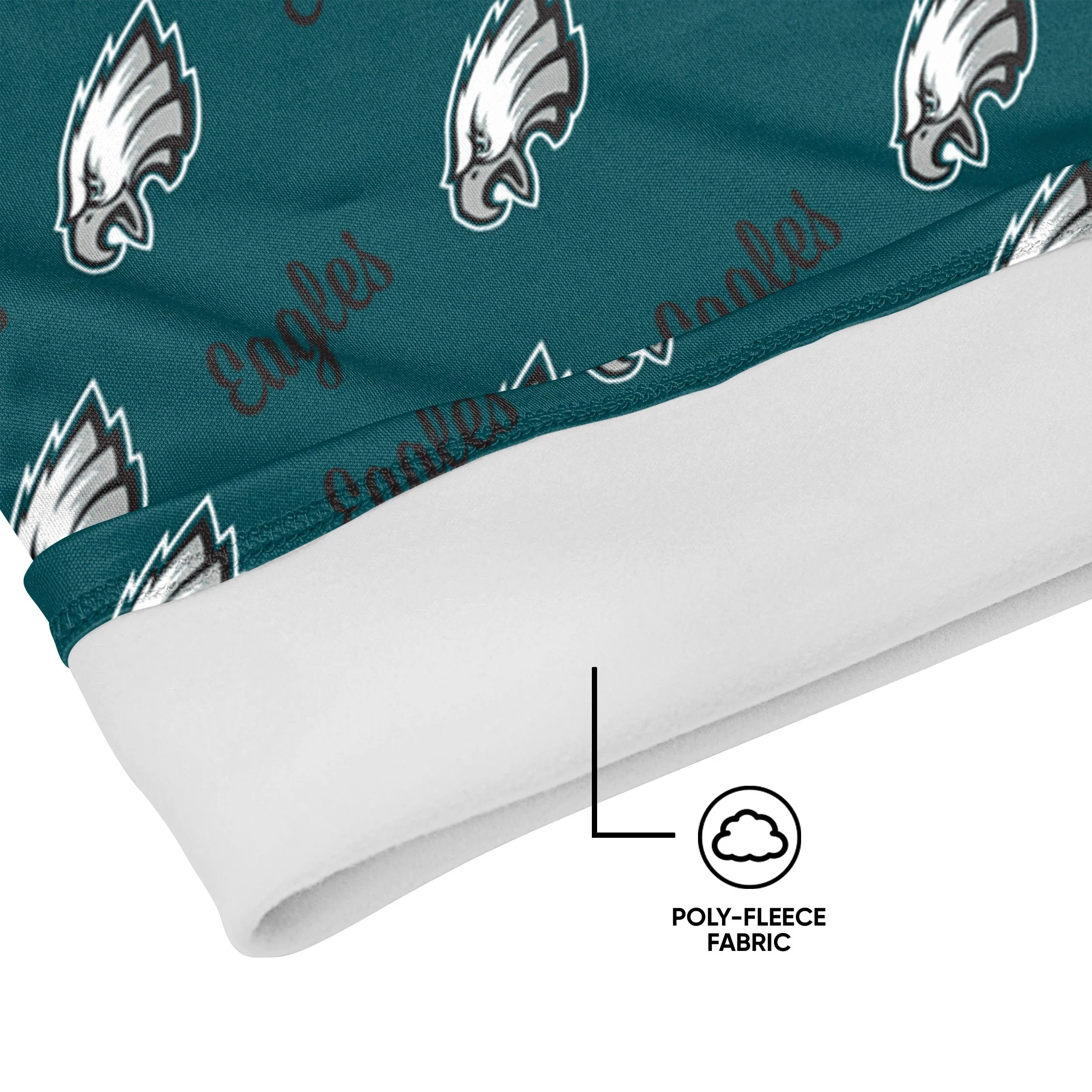 Philadelphia Eagles NFL Mini Script Fleece Gaiter Scarf - Image 3