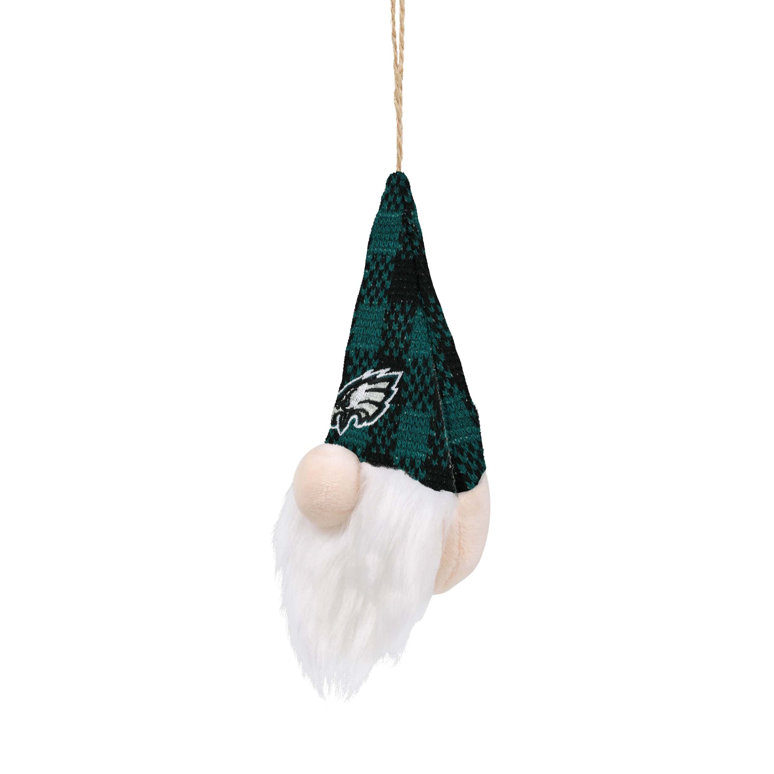Philadelphia Eagles NFL Plaid Hat Plush Gnome Ornament - Image 2