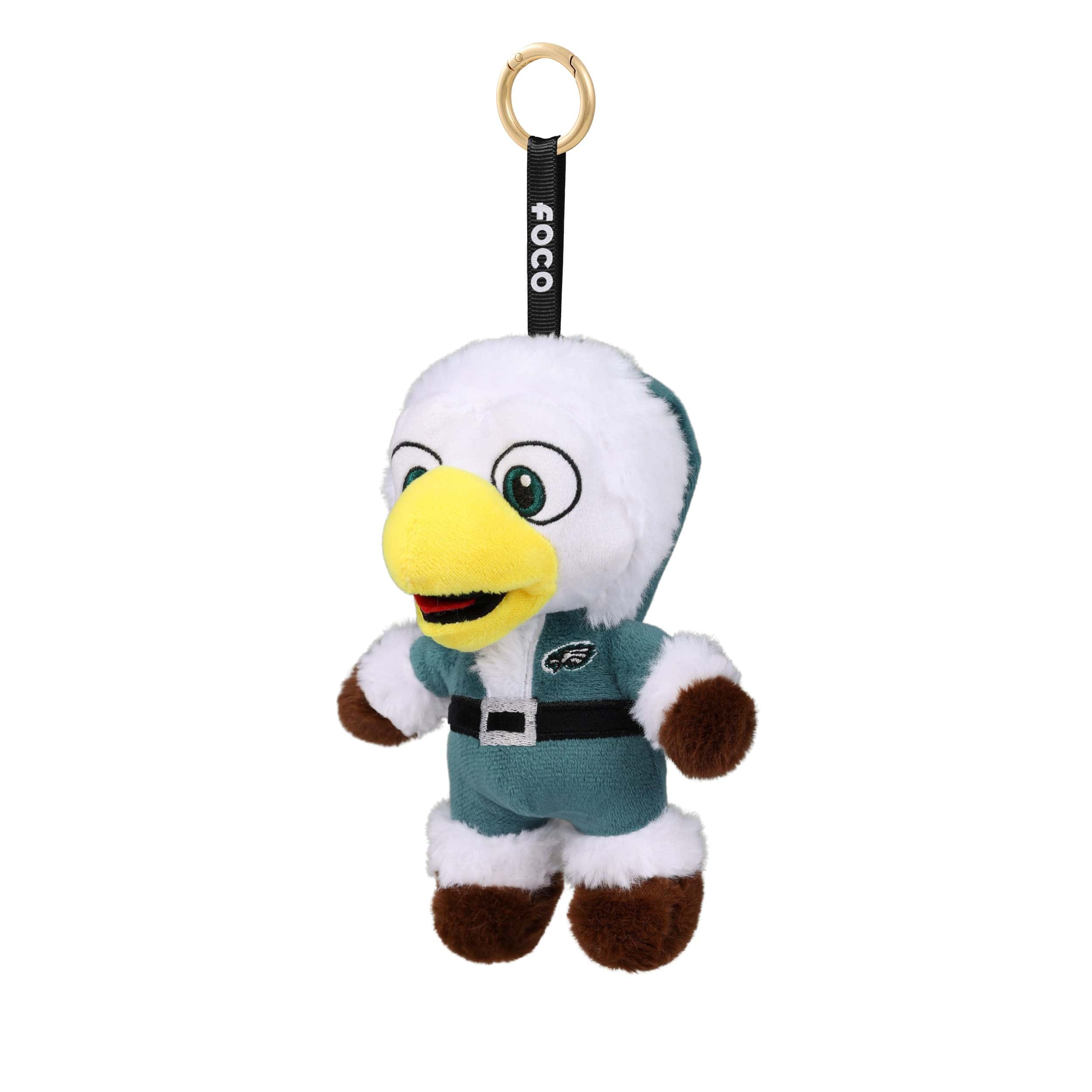 Philadelphia Eagles NFL Plush Mascot Santa Bag Charm Keychain - Image 3