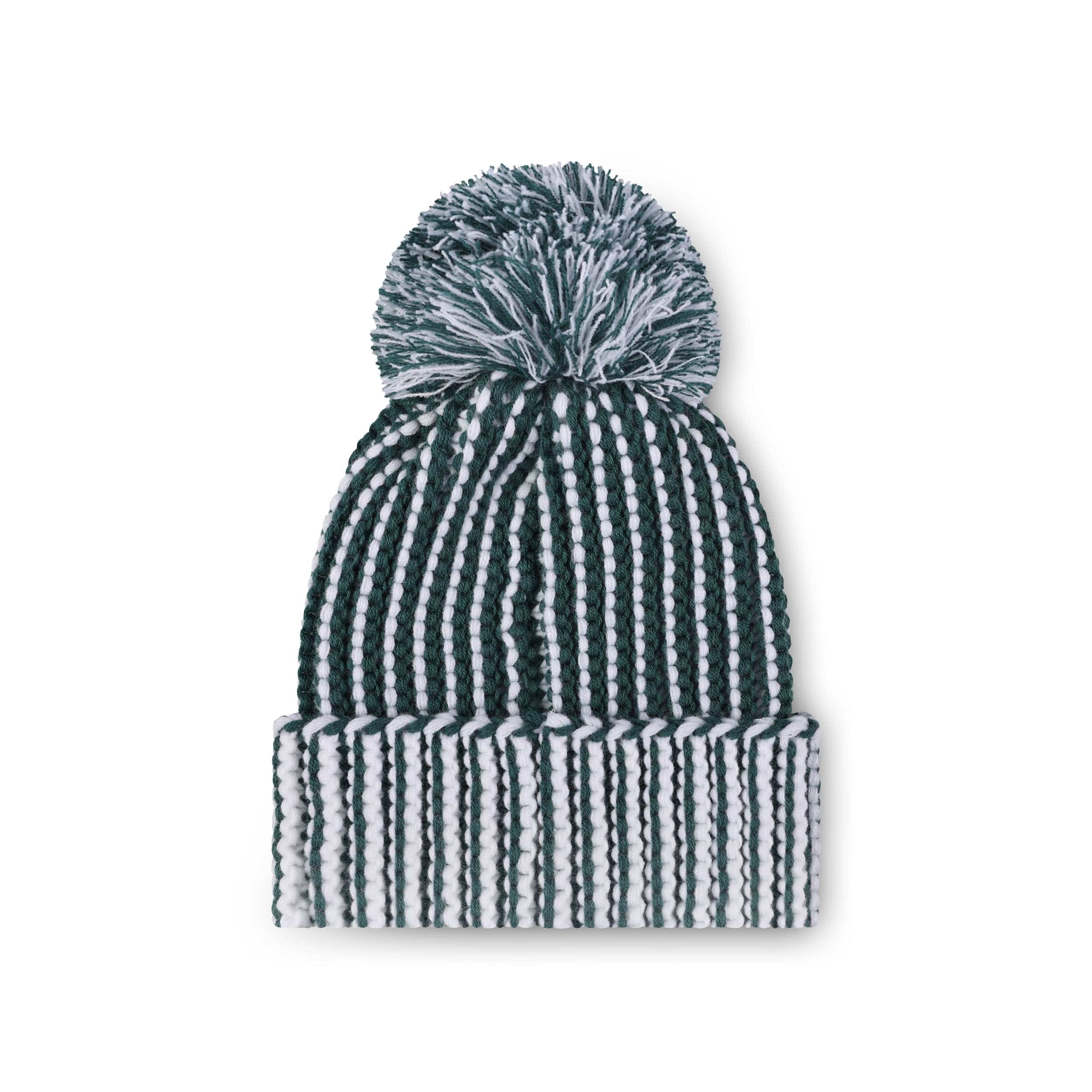 Philadelphia Eagles NFL Primary Logo Vertical Knit Pom Beanie - Image 2