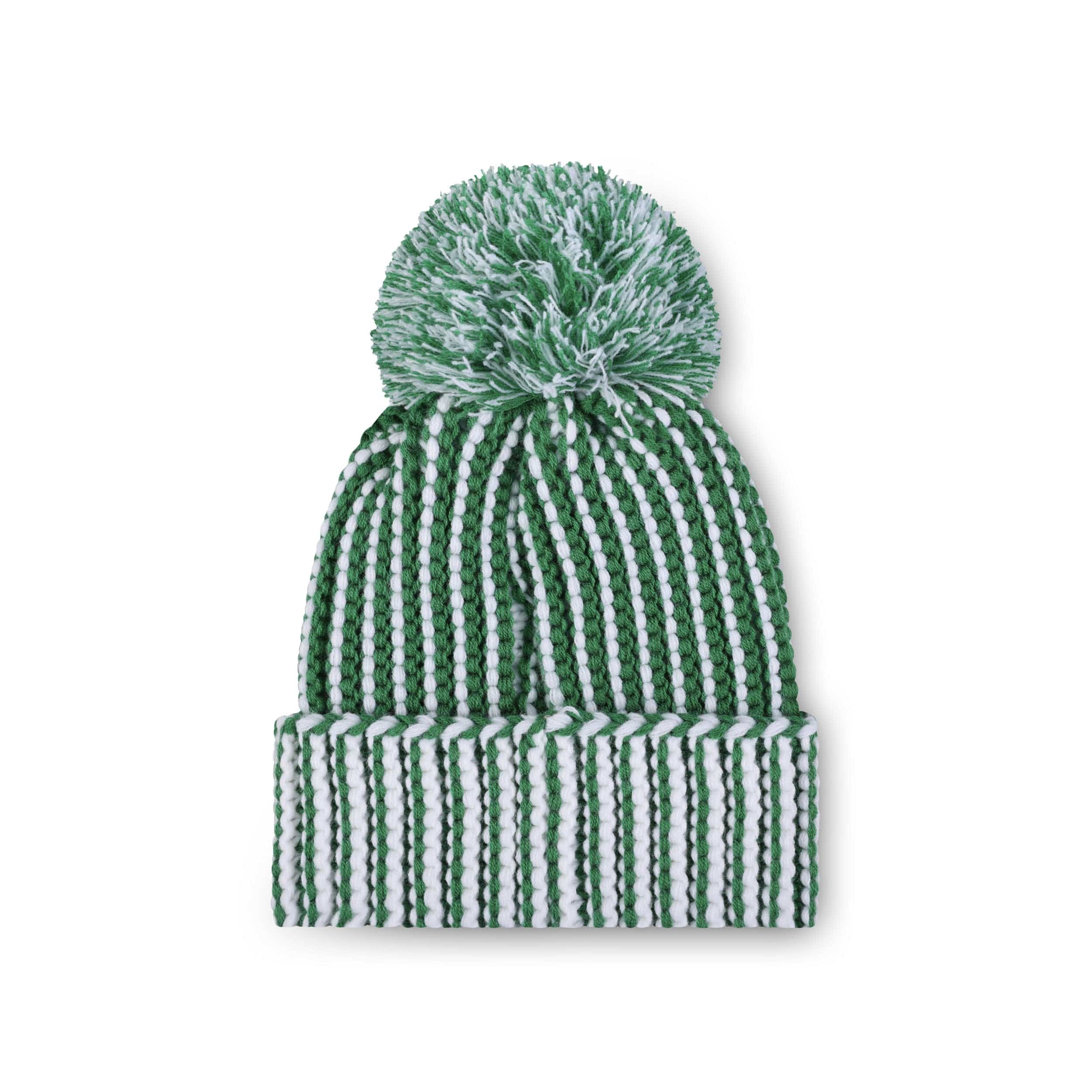 Philadelphia Eagles NFL Primary Logo Vertical Knit Pom Beanie Kelly Green - Image 2