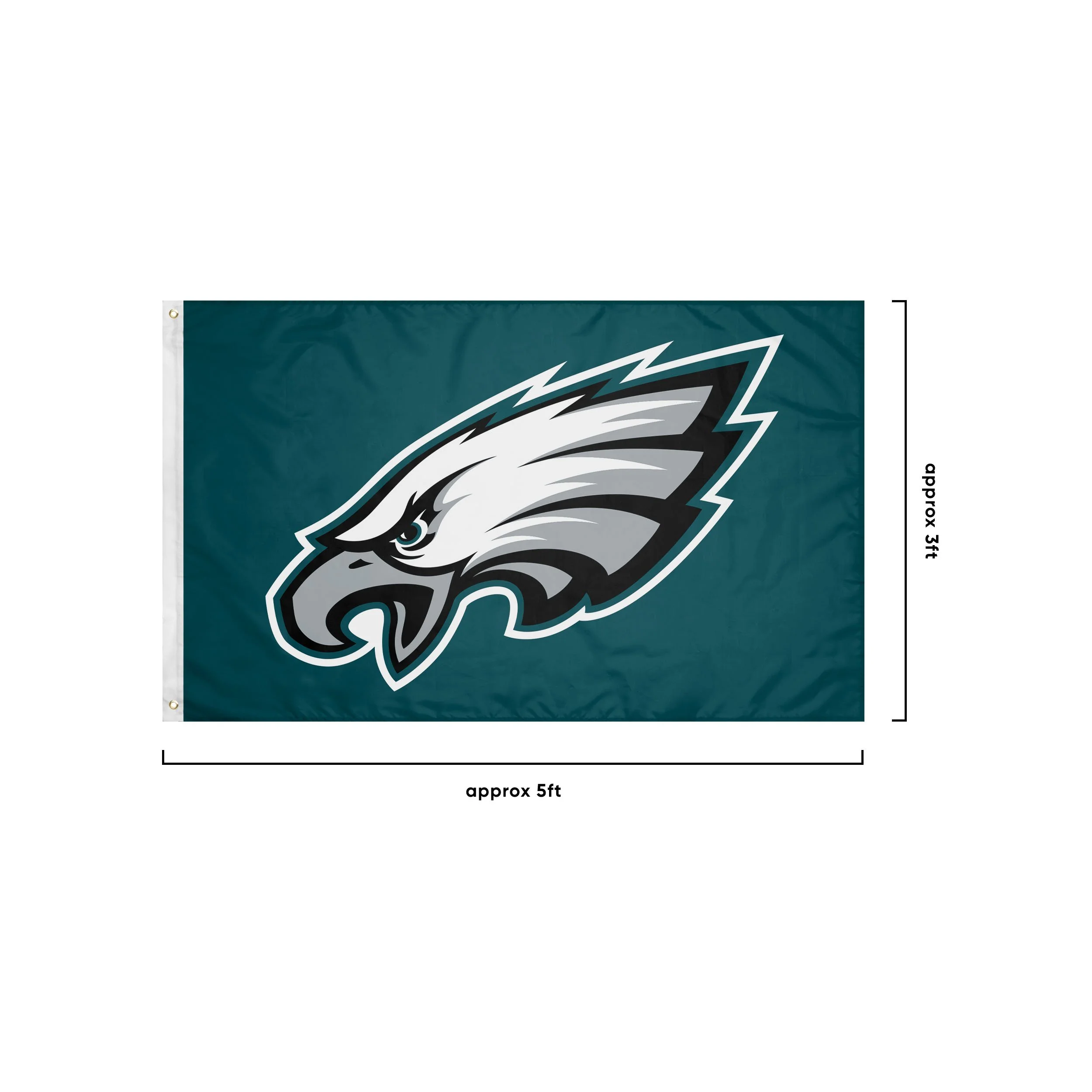 Philadelphia Eagles NFL Solid Horizontal Flag - Image 3