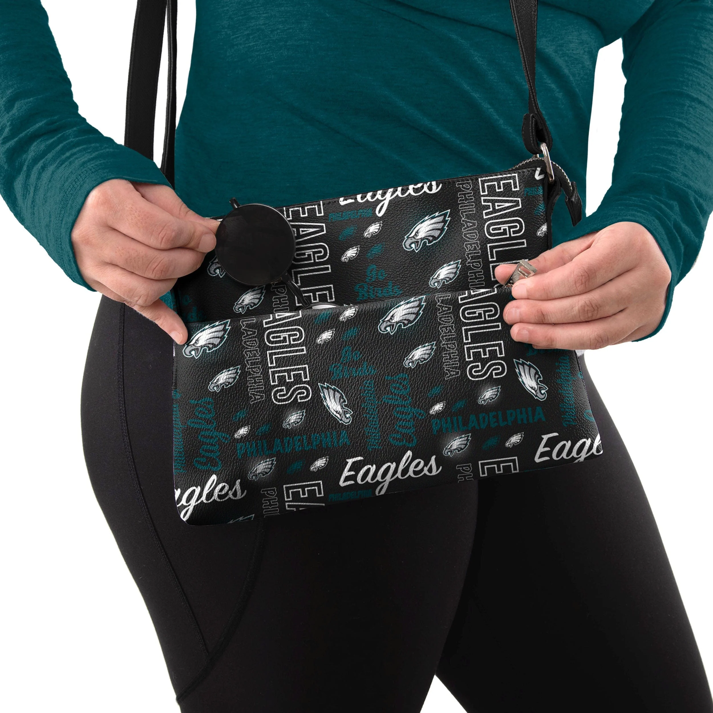 Philadelphia Eagles NFL Spirited Style Printed Collection Foldover Tote Bag - Image 3
