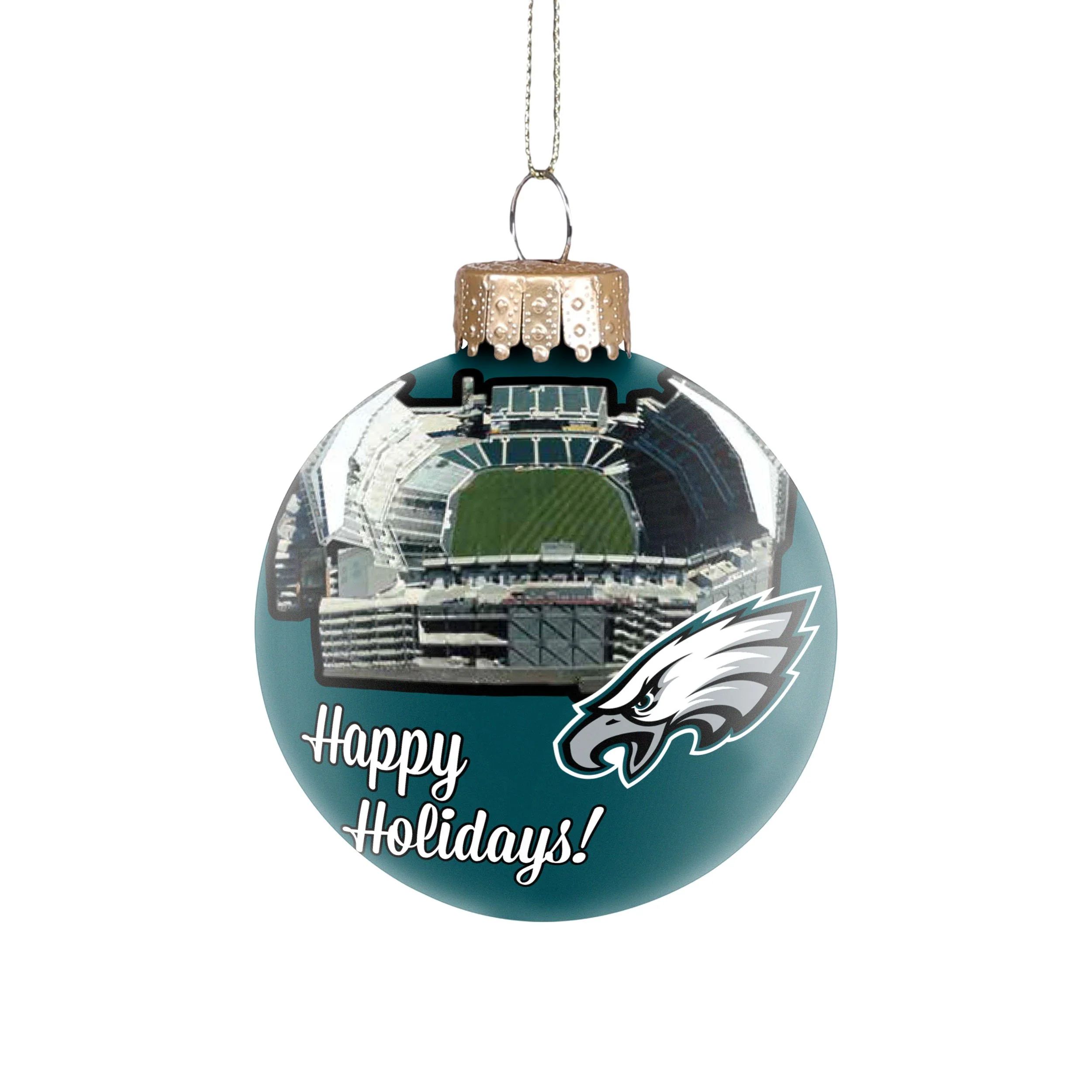 Philadelphia Eagles NFL Stadium Print Glass Ball Ornament