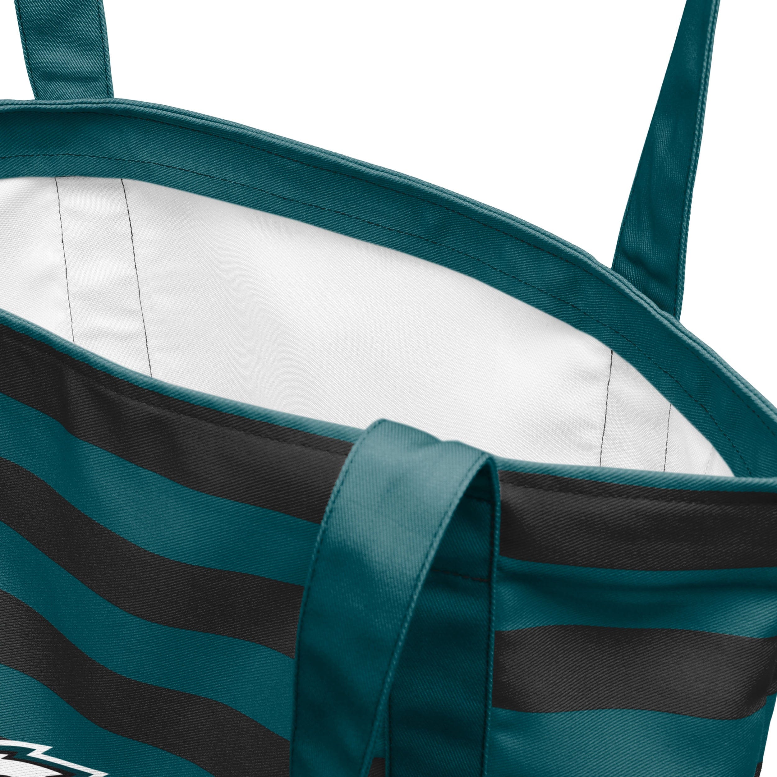 Philadelphia Eagles NFL Team Stripe Canvas Tote Bag - Image 4