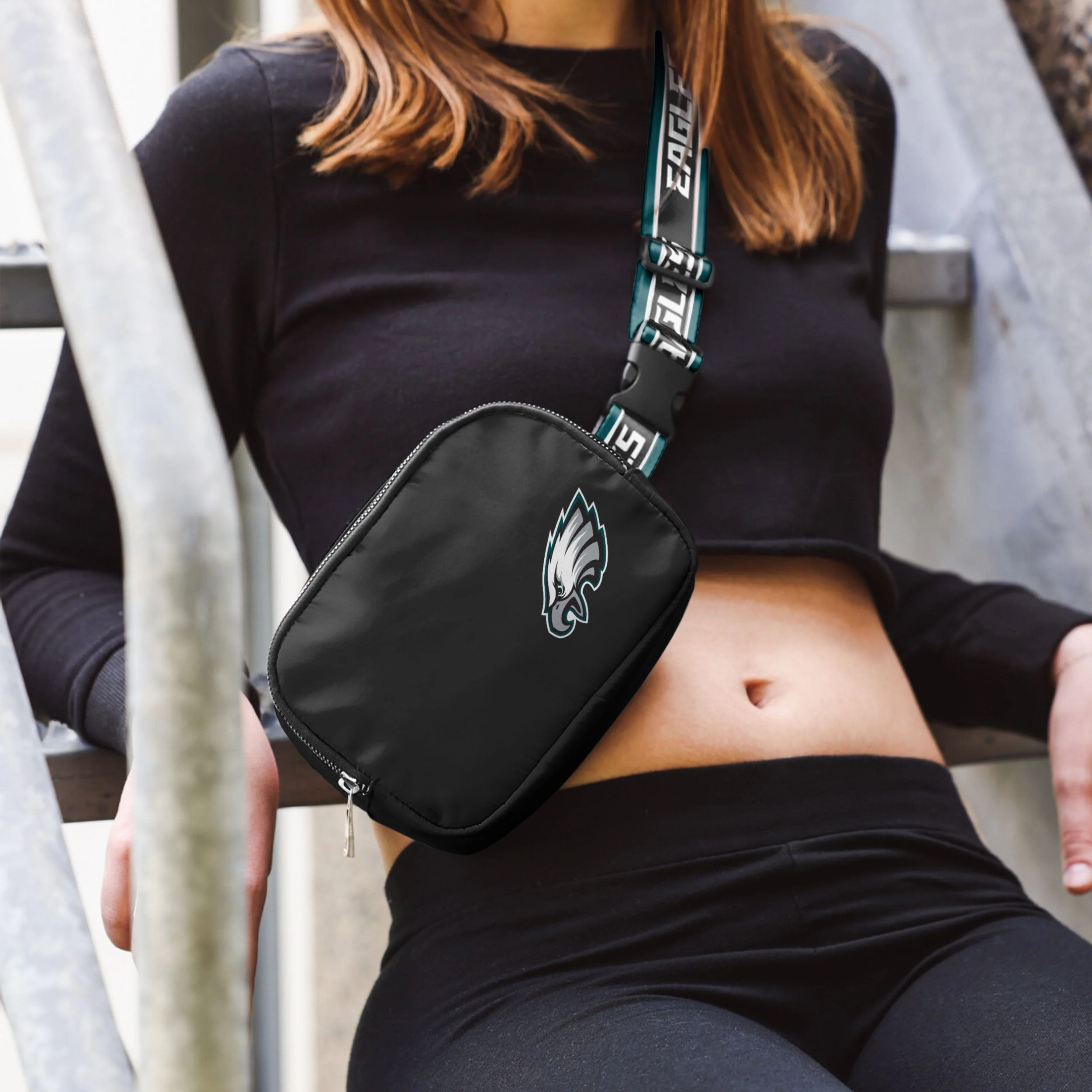 Philadelphia Eagles NFL Team Wordmark Crossbody Belt Bag - Image 3