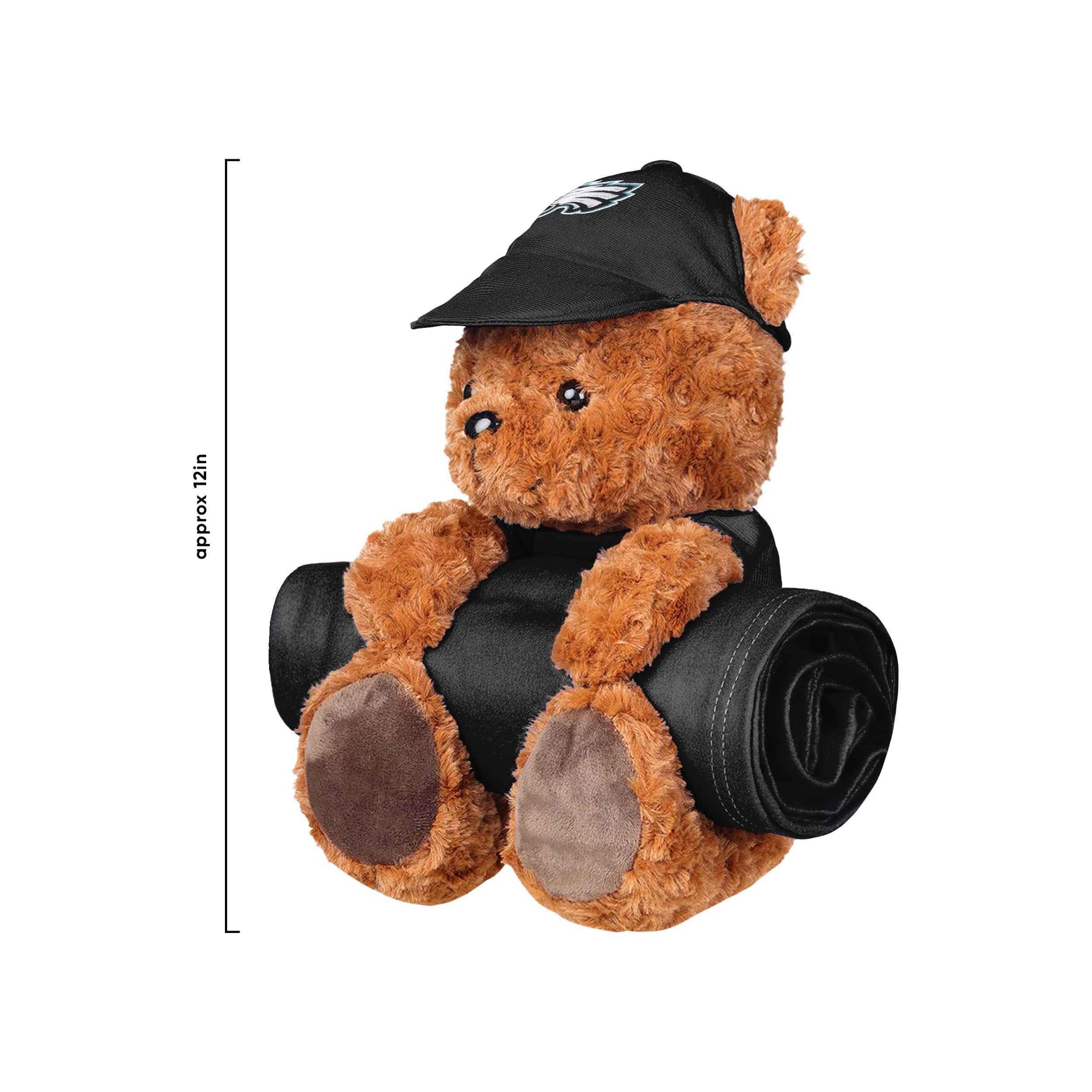 Philadelphia Eagles NFL Throw Blanket With Plush Bear - Image 3