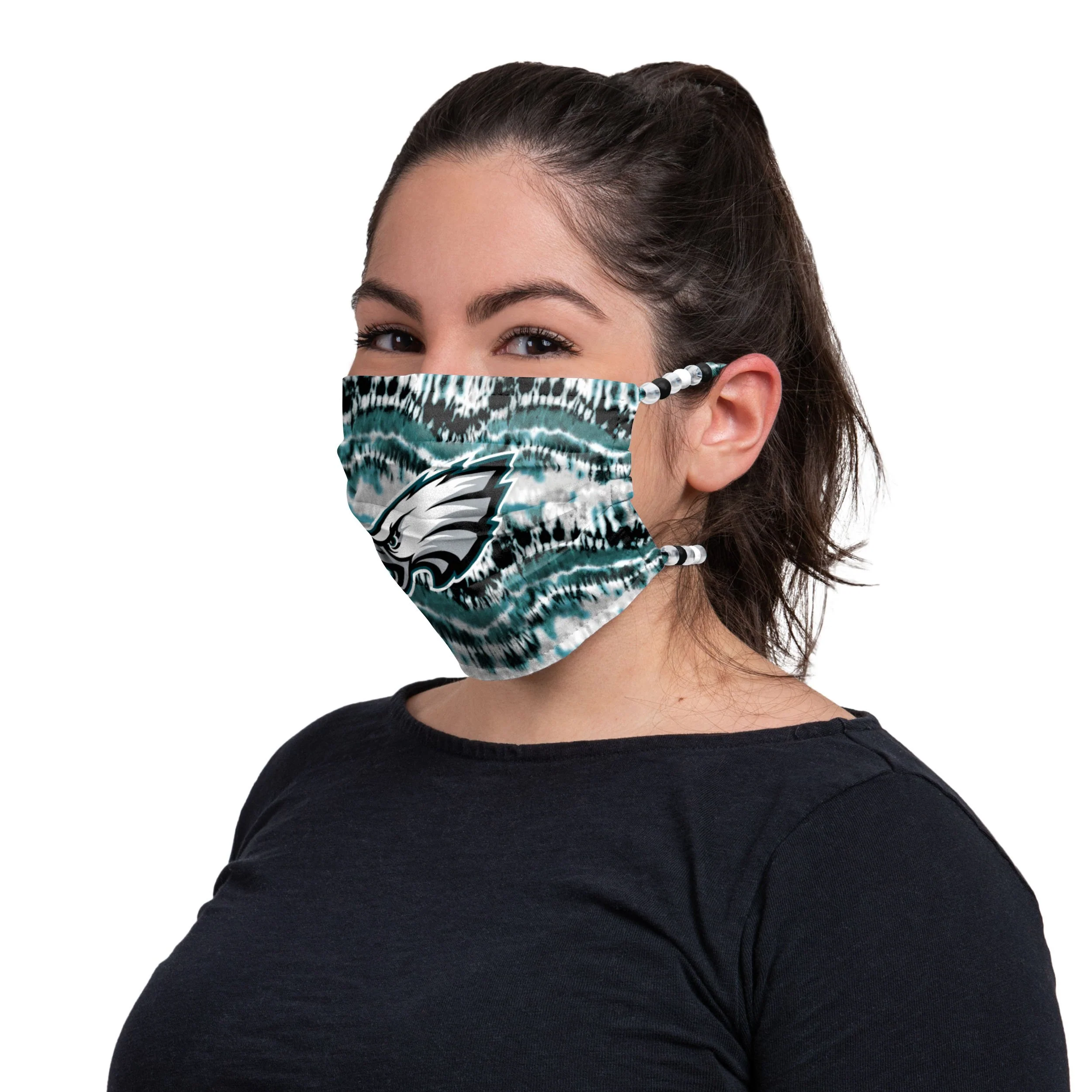 Philadelphia Eagles NFL Tie-Dye Beaded Tie-Back Face Cover - Image 3