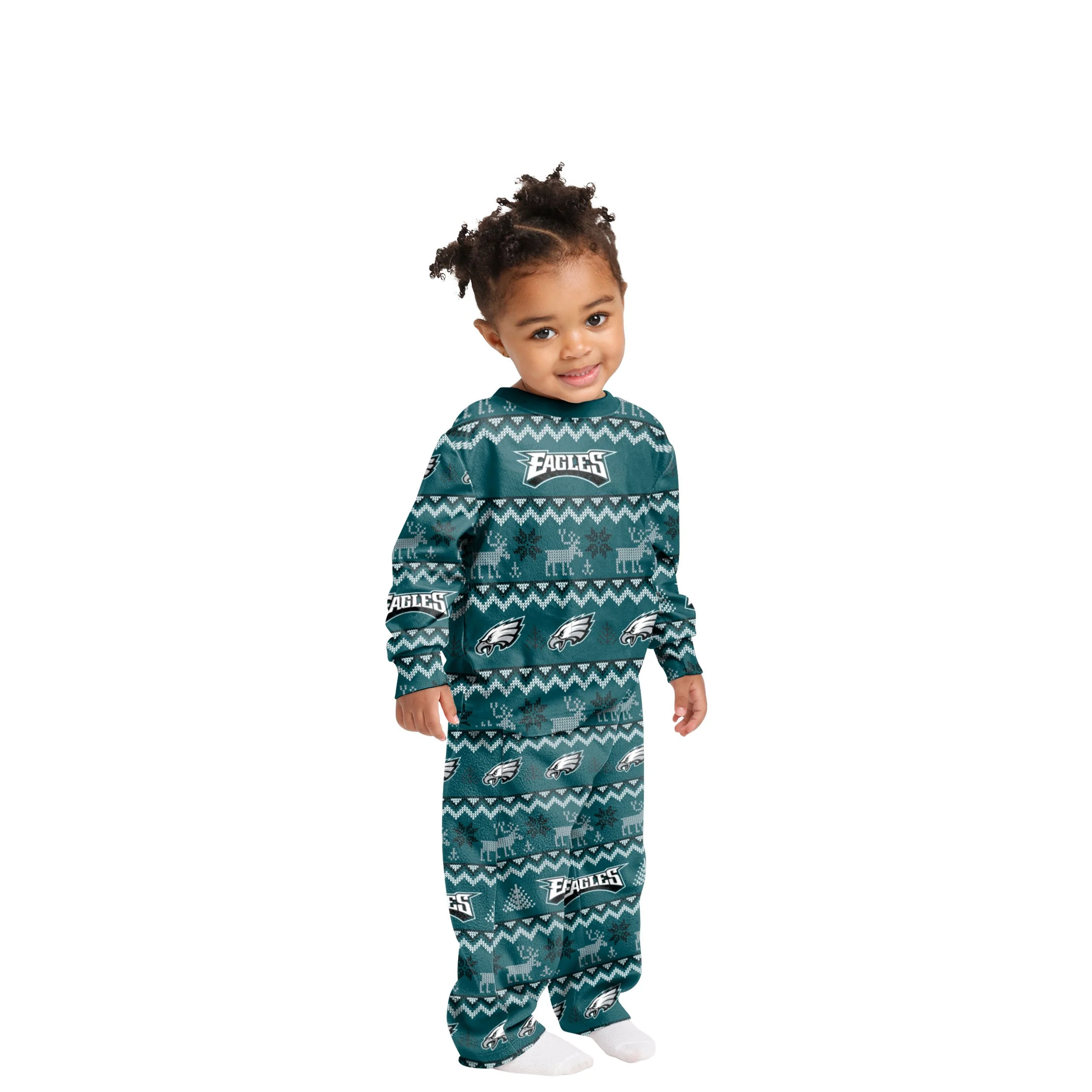 Philadelphia Eagles NFL Ugly Pattern Family Holiday Pajamas - Image 3