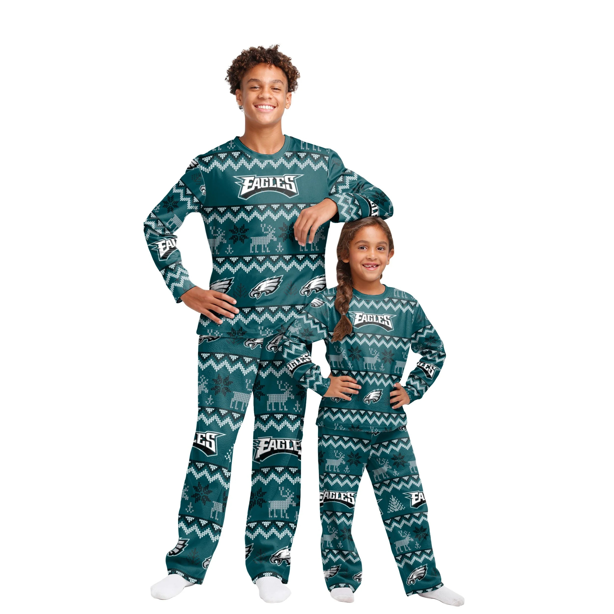 Philadelphia Eagles NFL Ugly Pattern Family Holiday Pajamas - Image 4