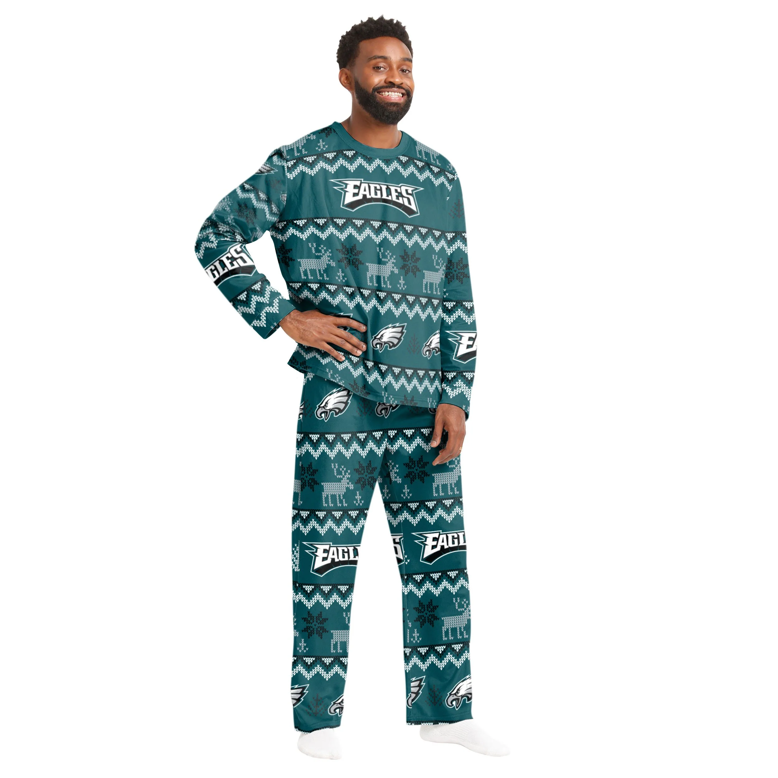 Philadelphia Eagles NFL Ugly Pattern Family Holiday Pajamas - Image 6