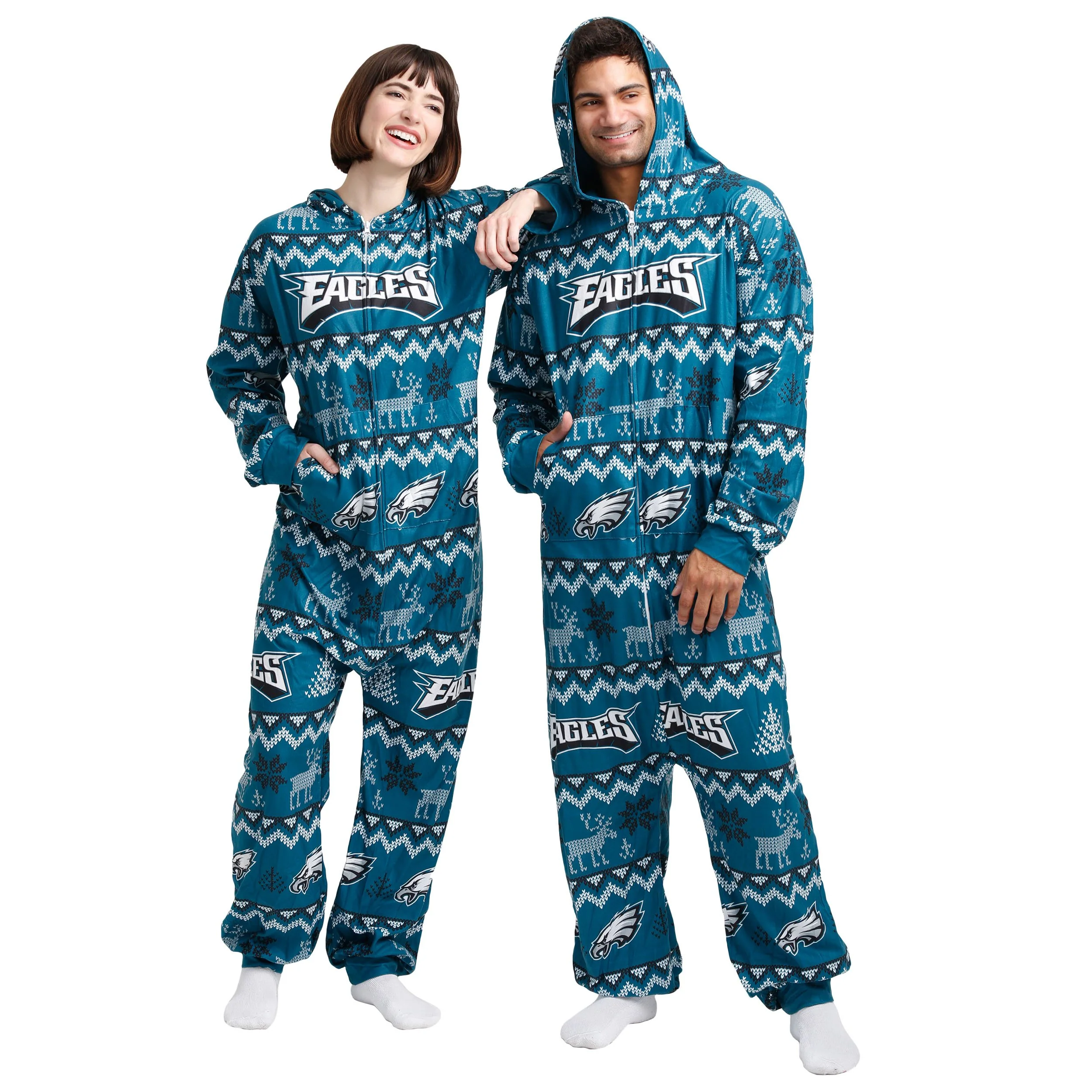 Philadelphia Eagles NFL Ugly Pattern One Piece Pajamas