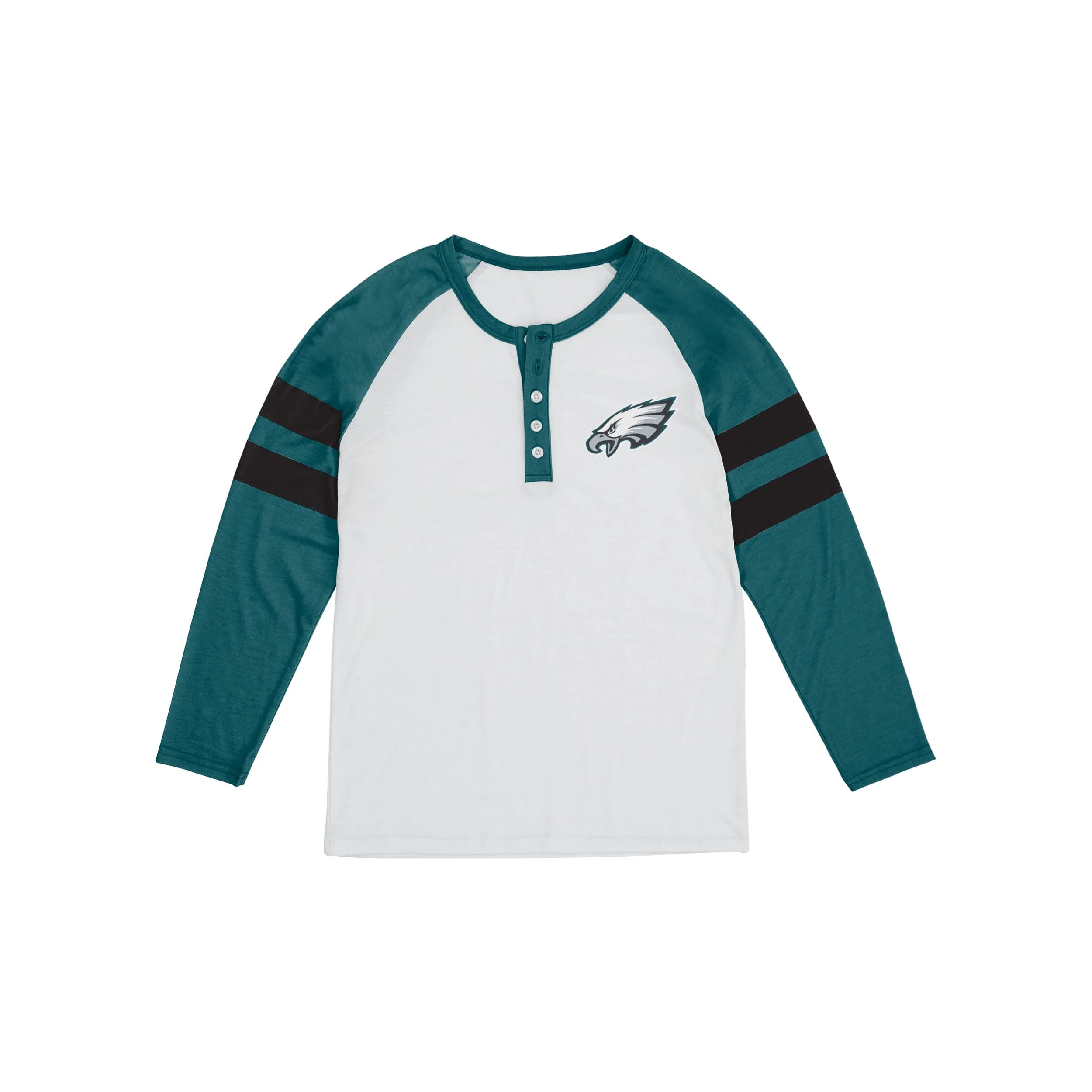 Philadelphia Eagles NFL Womens Big Logo Long Sleeve Henley - Image 3