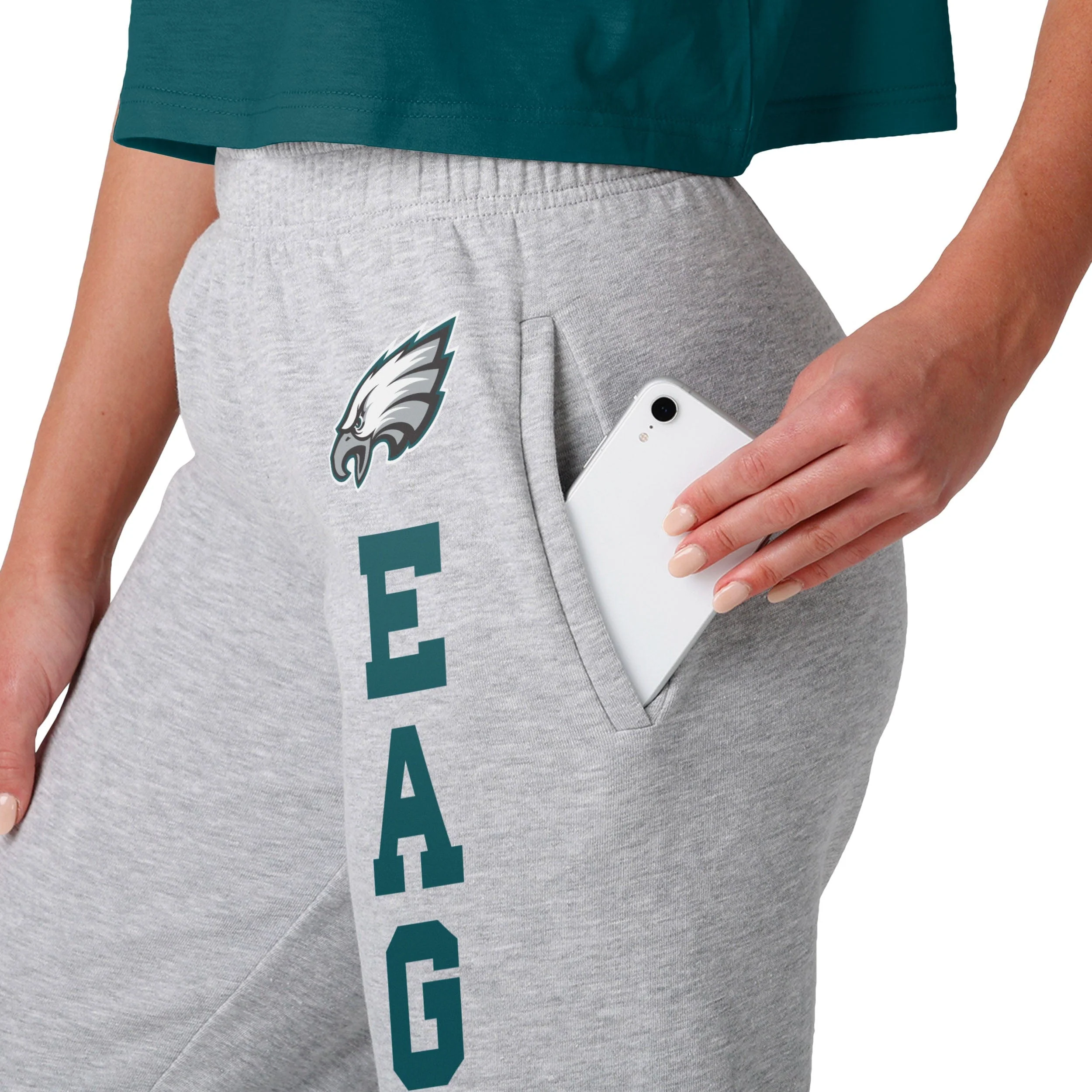 Philadelphia Eagles NFL Womens Big Wordmark Gray Sweatpants - Image 3