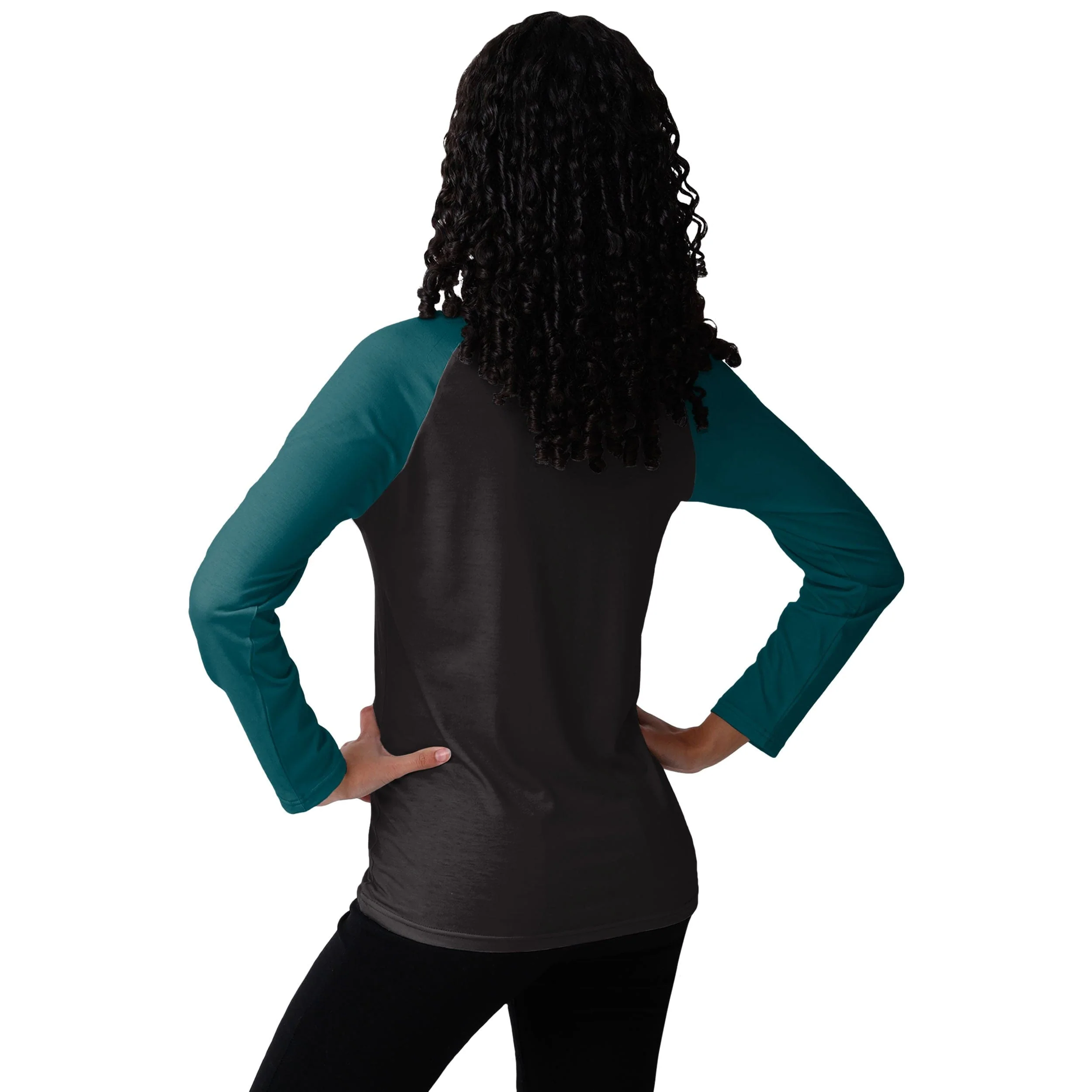Philadelphia Eagles NFL Womens Big Wordmark Long Sleeve Henley - Image 2