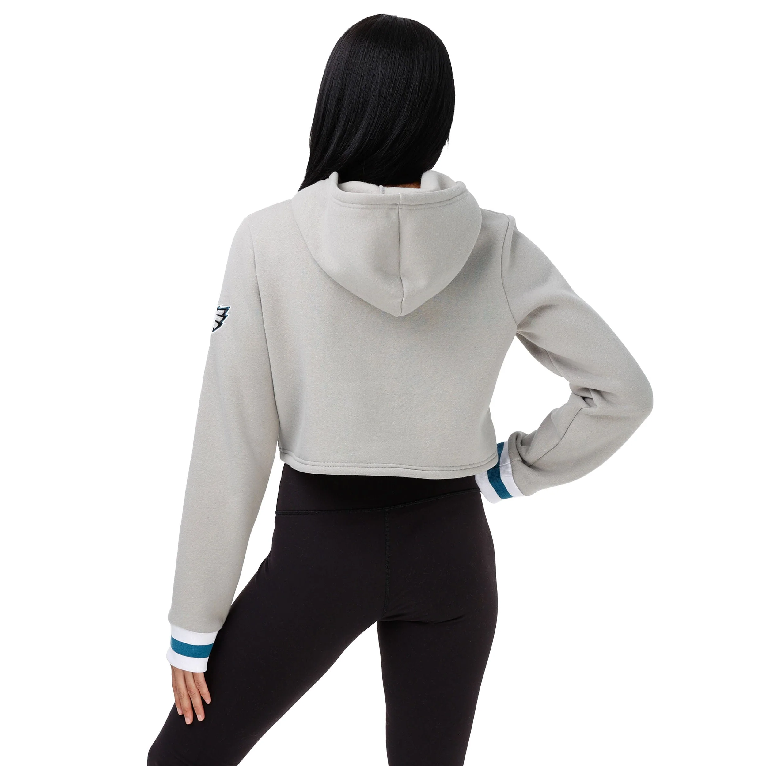 Philadelphia Eagles NFL Womens Cropped Chenille Hoodie - Image 2
