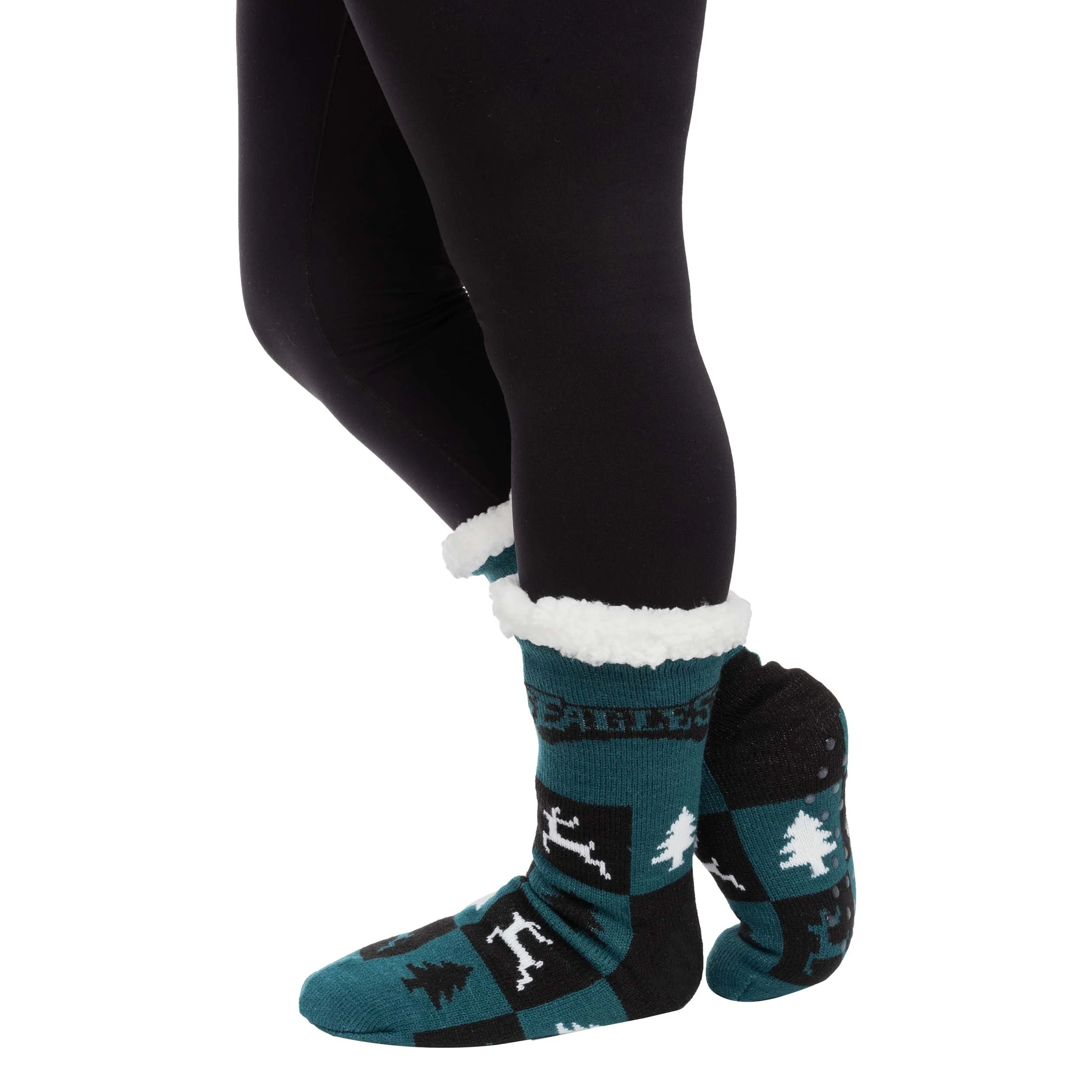 Philadelphia Eagles NFL Womens Fan Footy 3 Pack Slipper Socks - Image 2