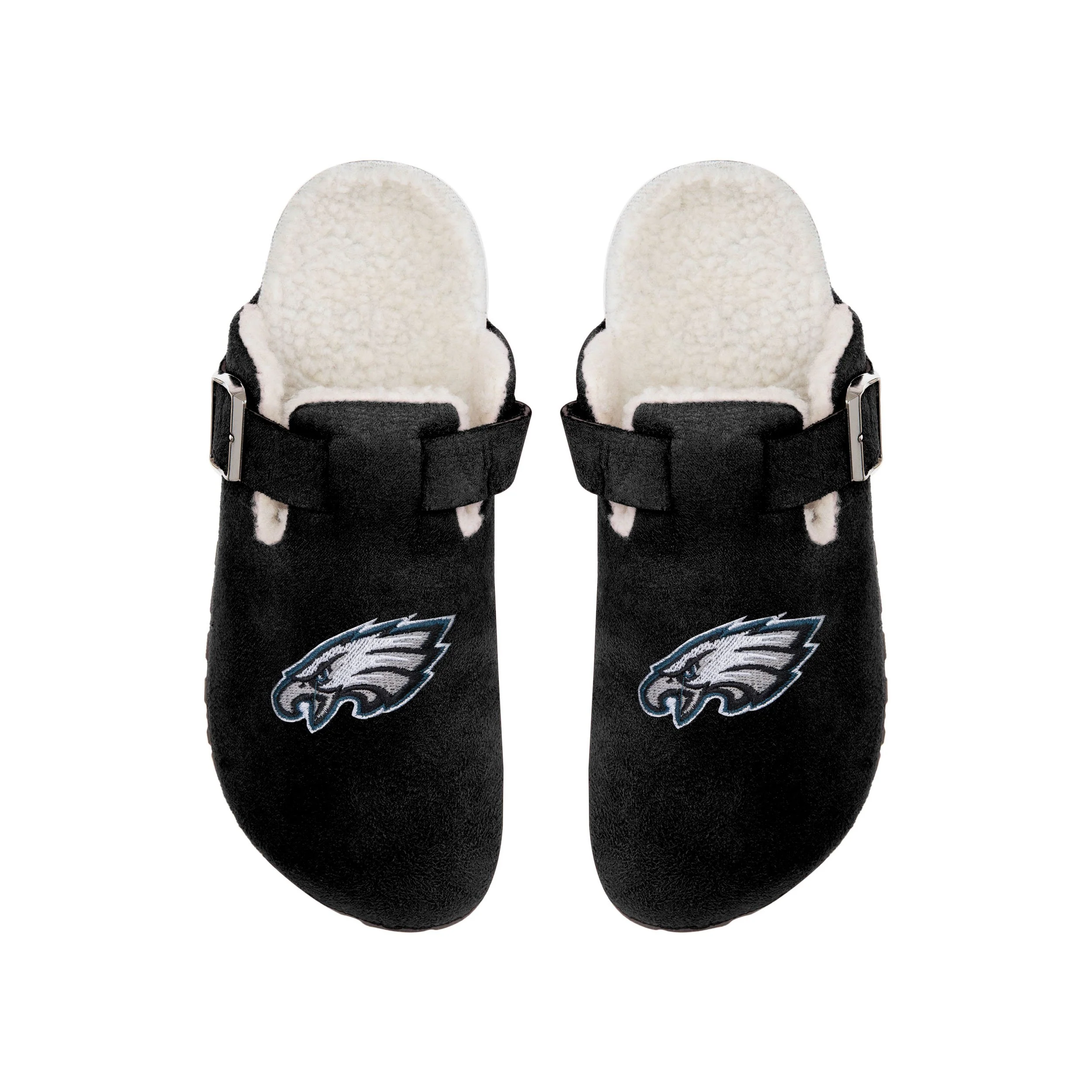 Philadelphia Eagles NFL Womens Fur Buckle Clog Slippers - Image 2