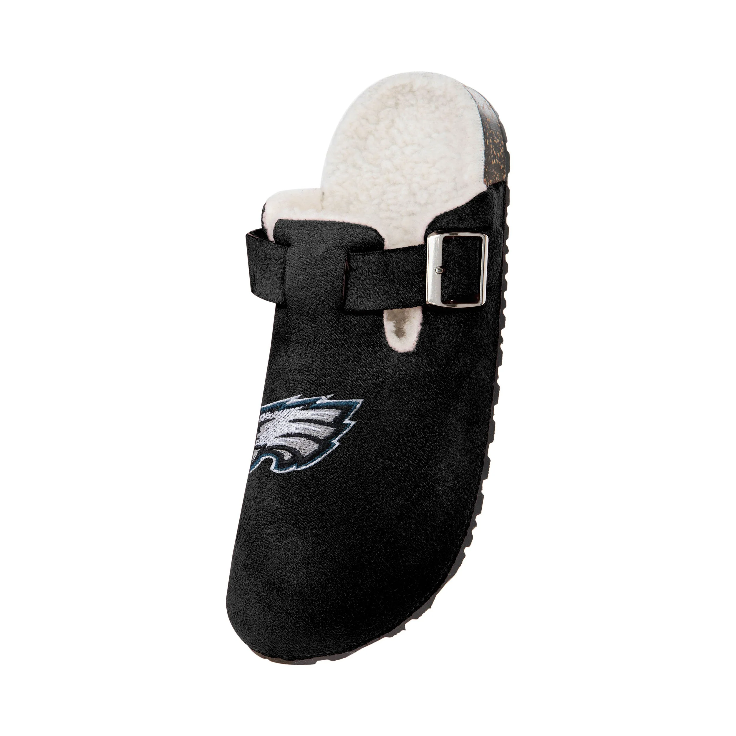 Philadelphia Eagles NFL Womens Fur Buckle Clog Slippers - Image 3