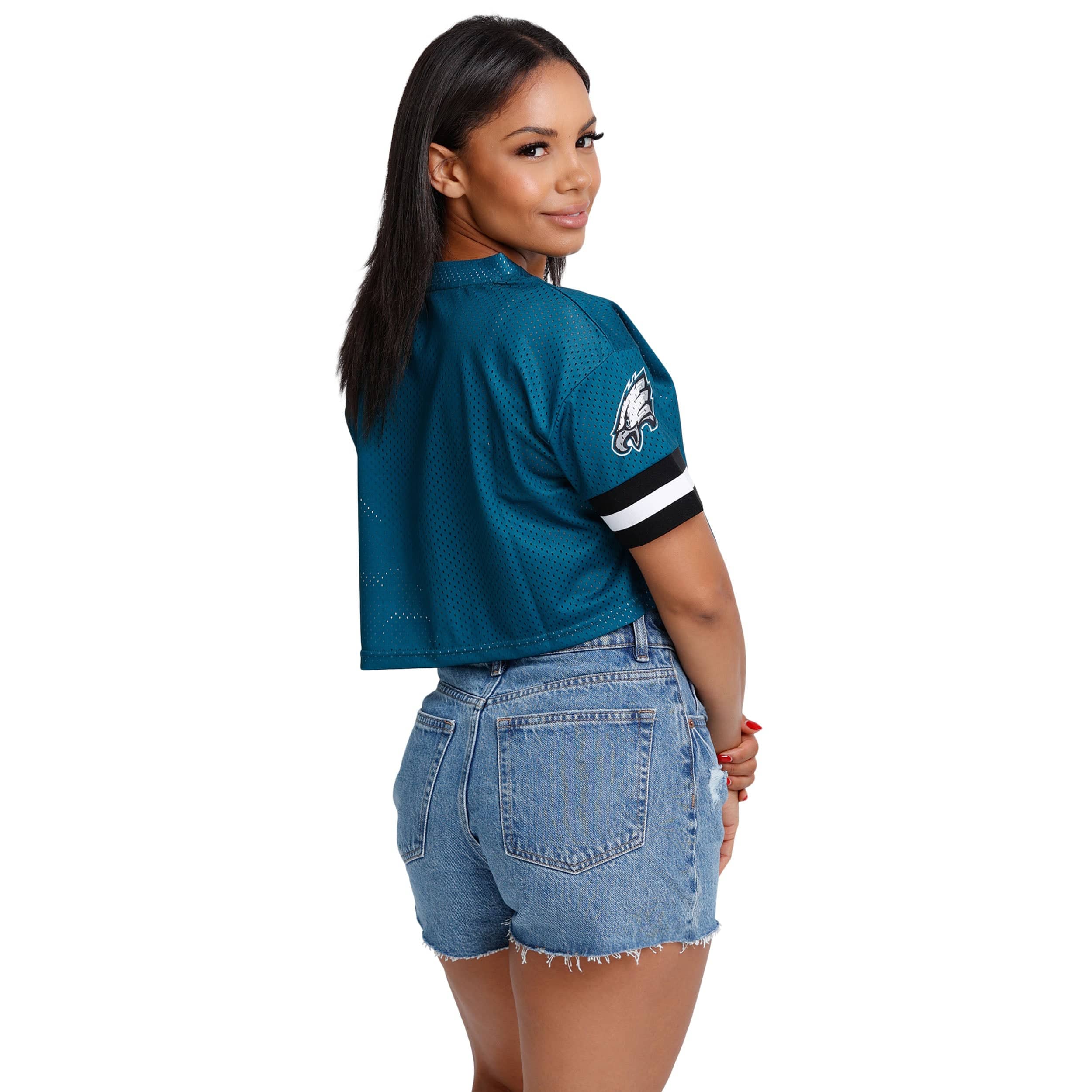 Philadelphia Eagles NFL Womens Gameday Mesh Crop Top - Image 2