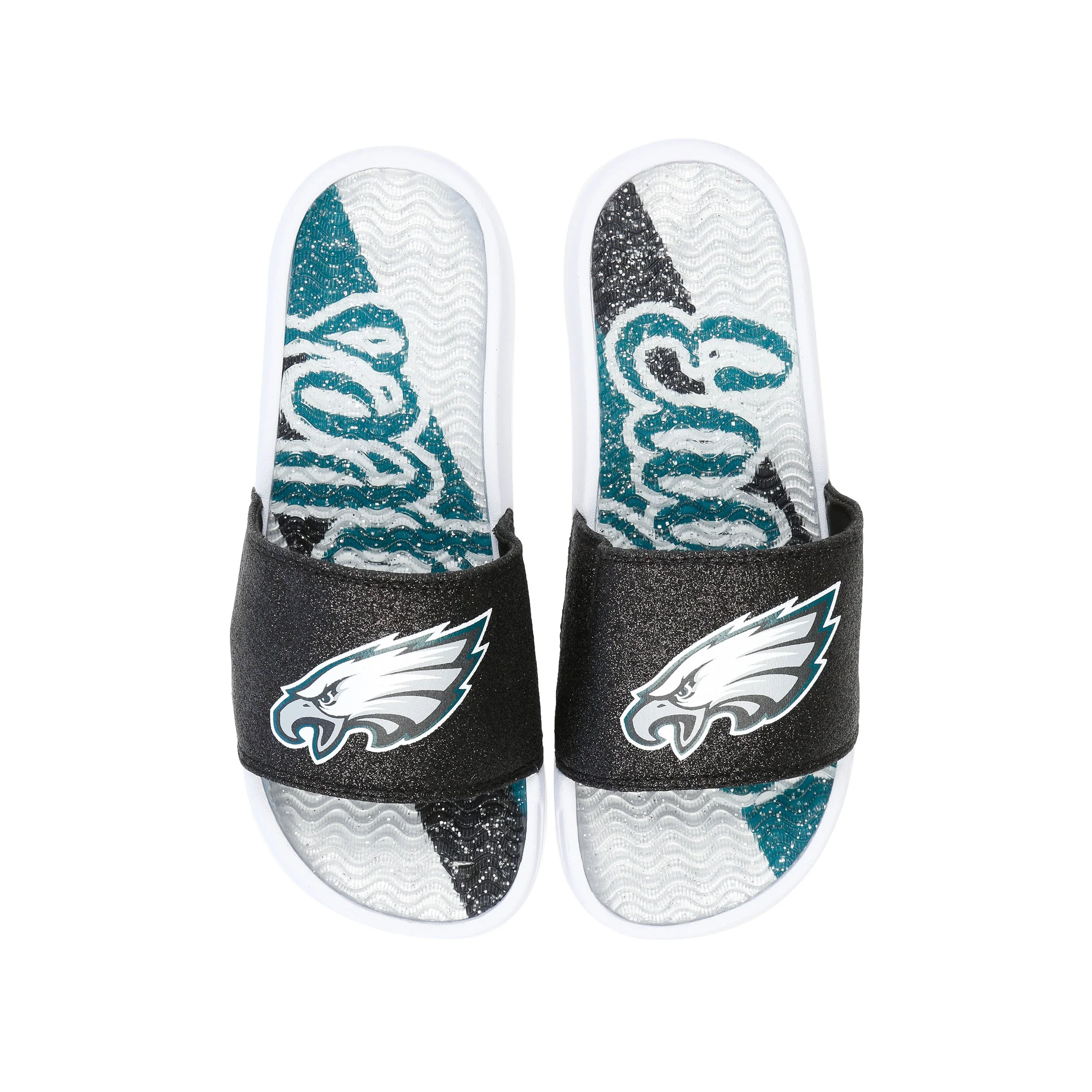 Philadelphia Eagles NFL Womens Glitter Gel Slide - Image 3