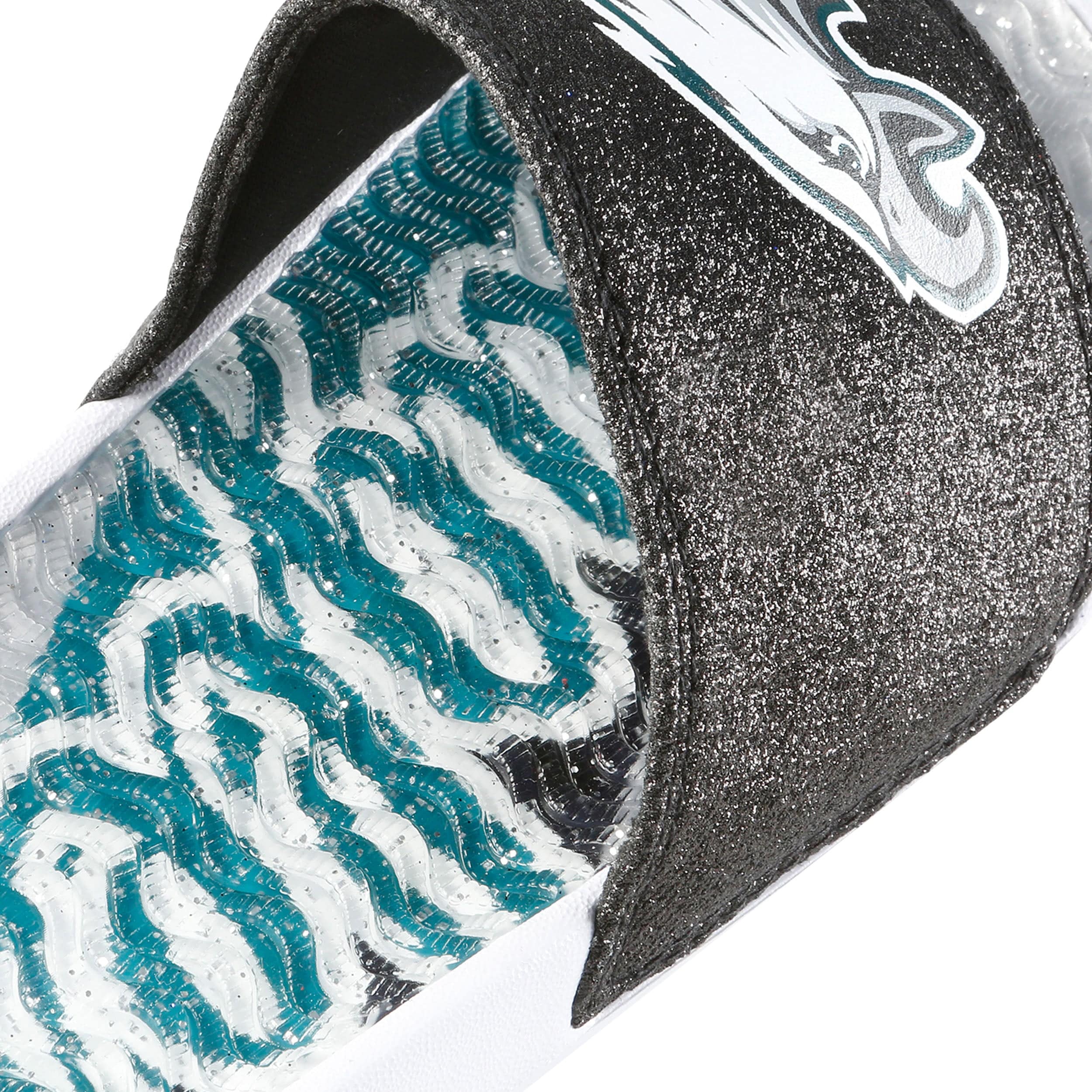 Philadelphia Eagles NFL Womens Glitter Gel Slide - Image 4