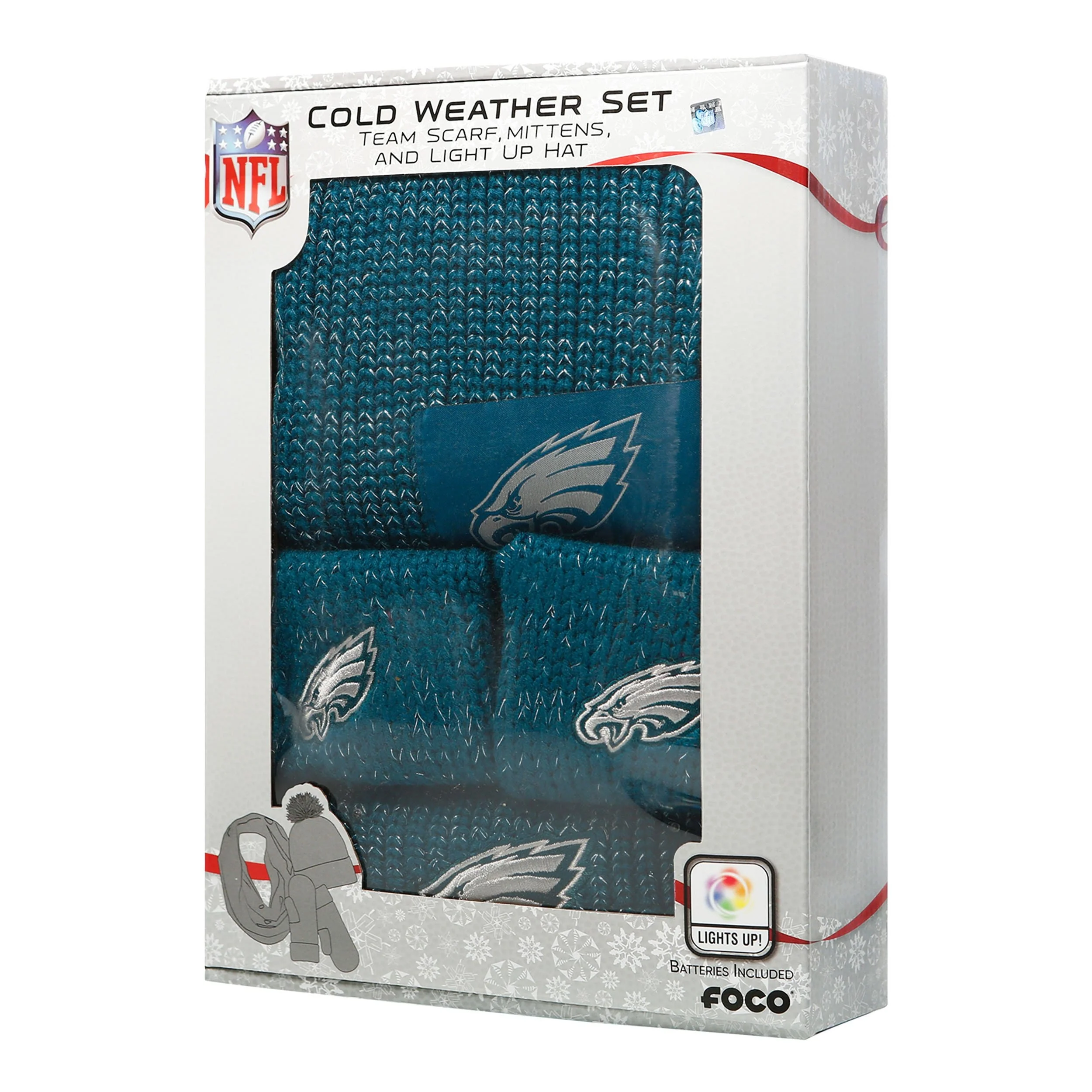 Philadelphia Eagles NFL Womens Glitter Knit Cold Weather Set - Image 5