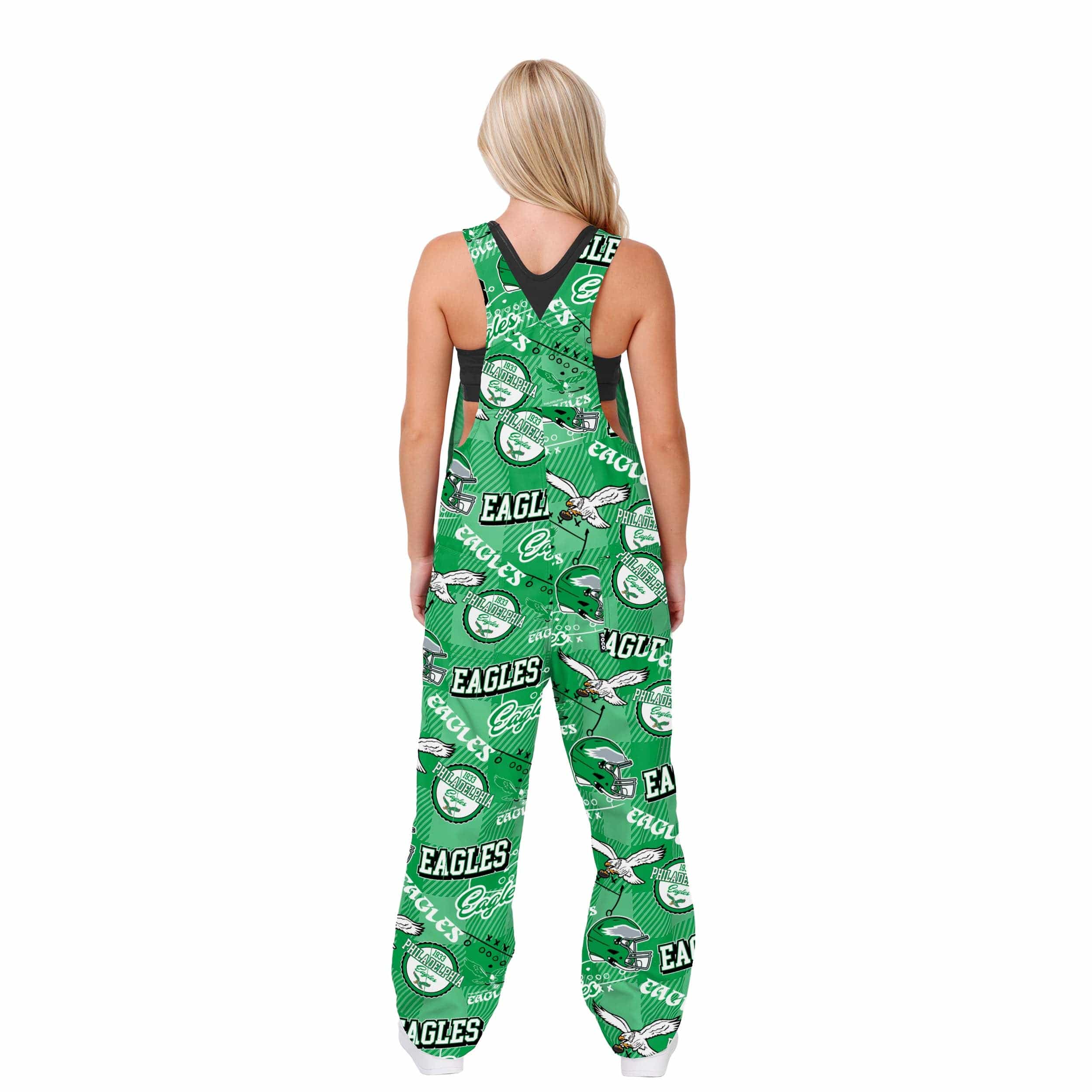 Philadelphia Eagles NFL Womens Historic Print Bib Overalls - Image 2