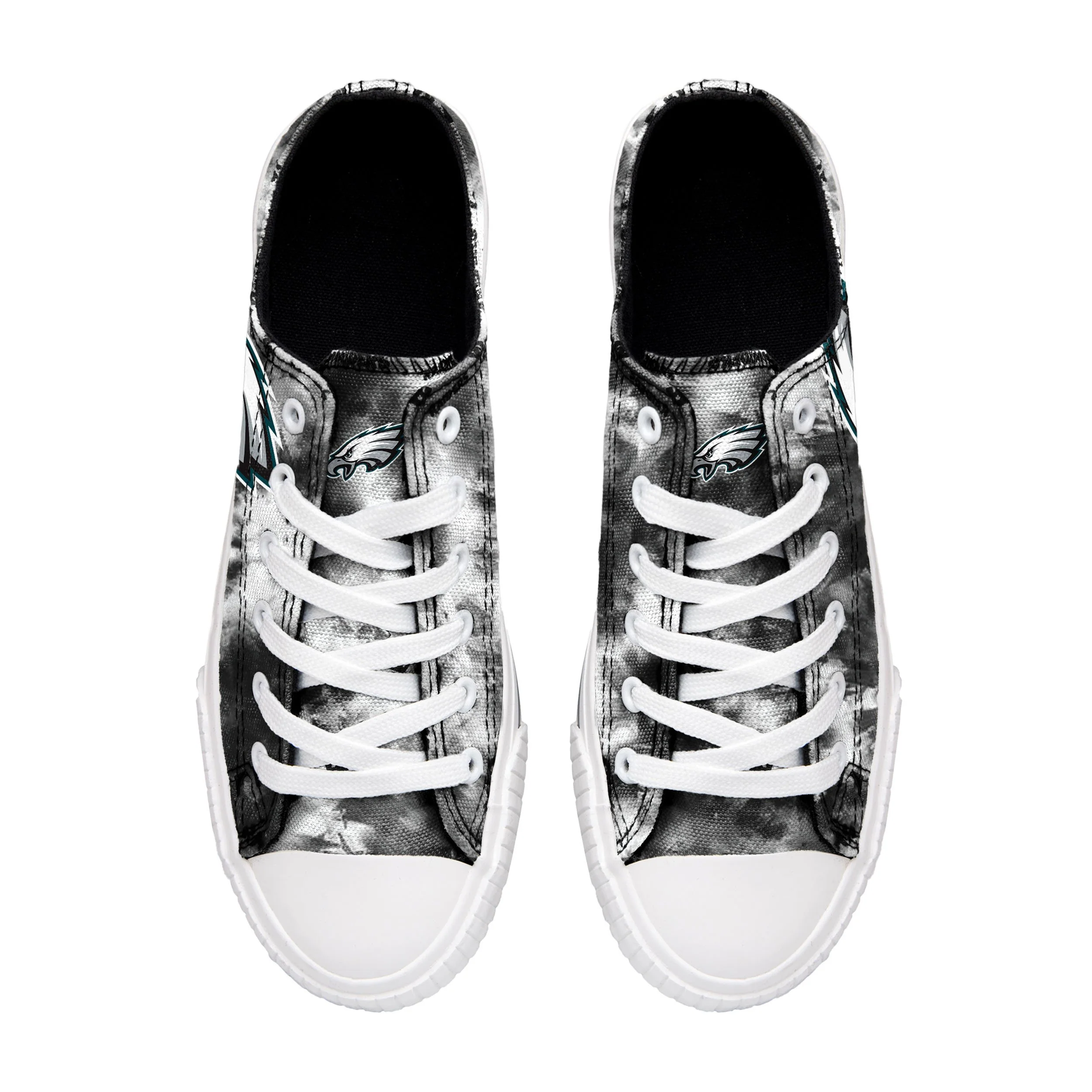 Philadelphia Eagles NFL Womens Low Top Tie-Dye Canvas Shoes - Image 3