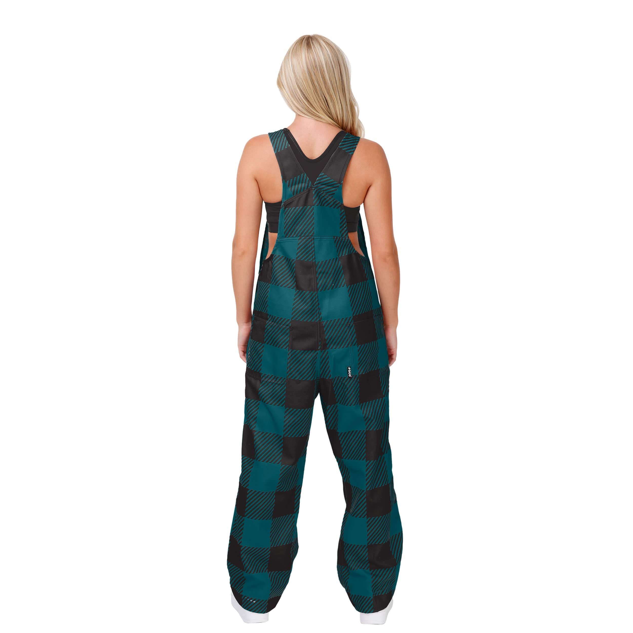 Philadelphia Eagles NFL Womens Plaid Bib Overalls - Image 2