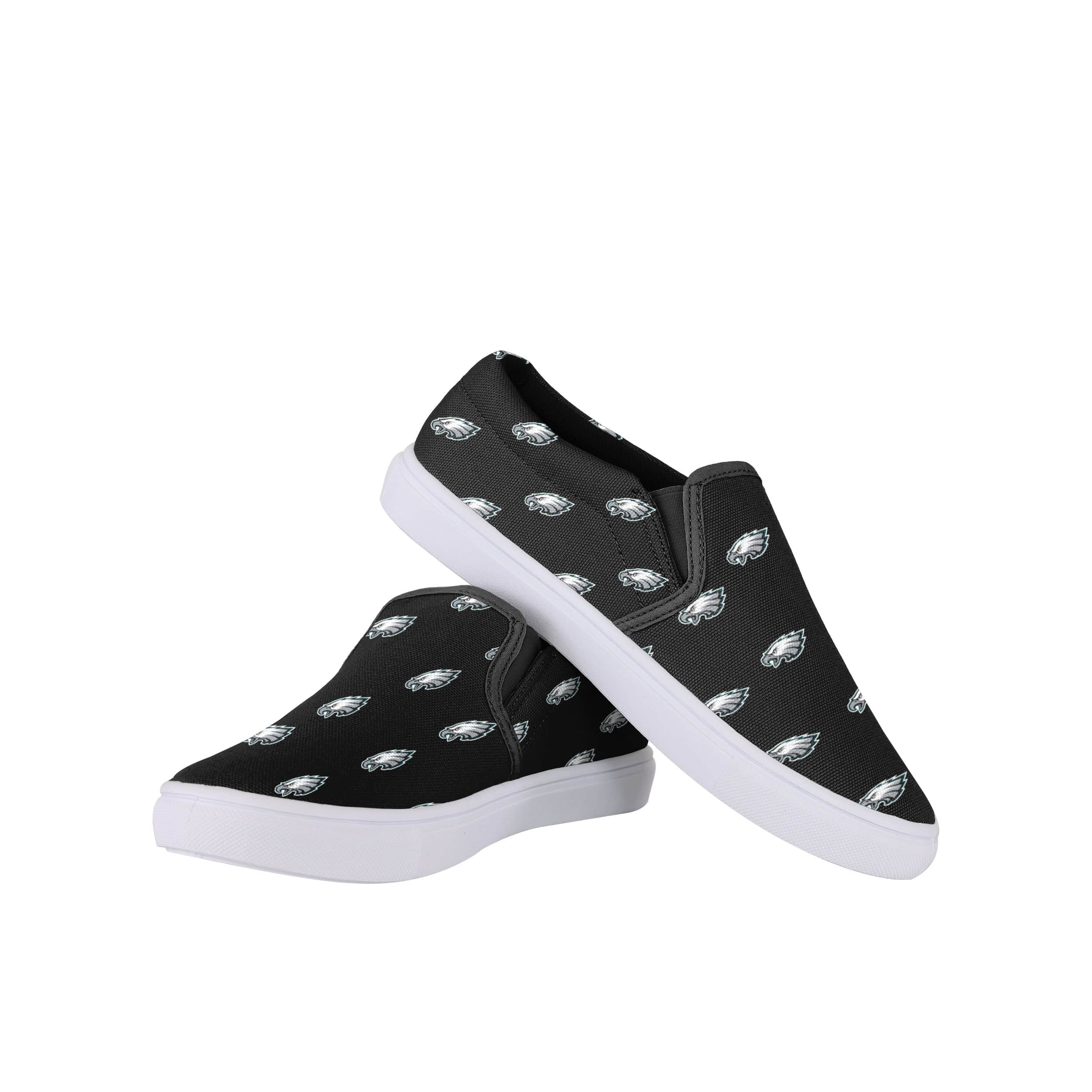 Philadelphia Eagles NFL Womens Repeat Logo Slip On Canvas Shoe