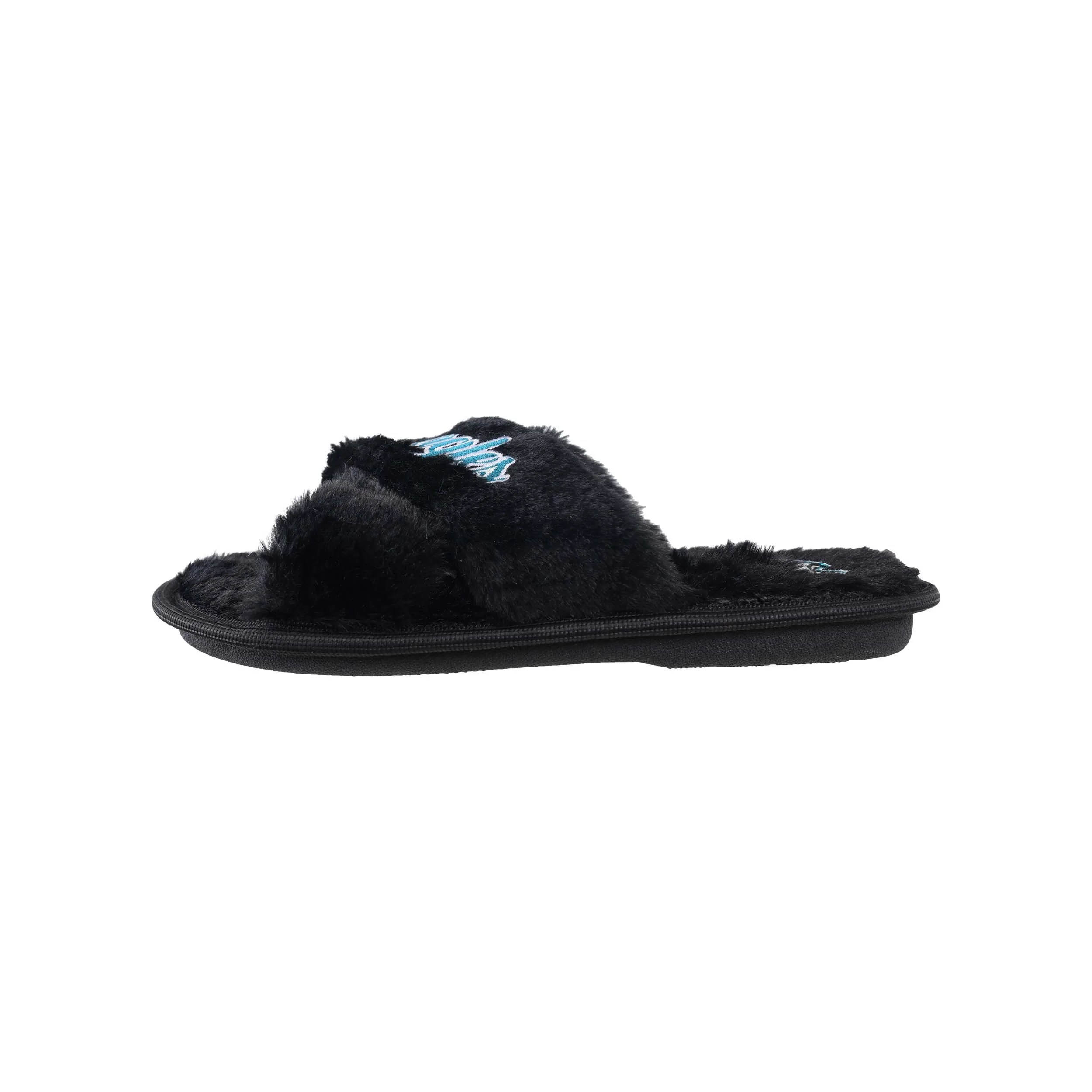 Philadelphia Eagles NFL Womens Script Wordmark Fur Cross Slide - Image 4