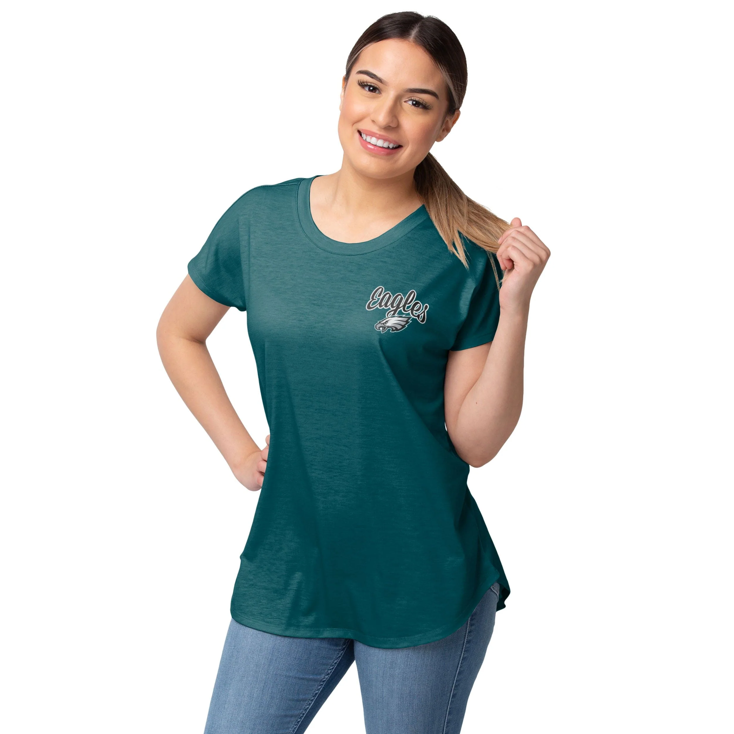 Philadelphia Eagles NFL Womens Script Wordmark Tunic Top