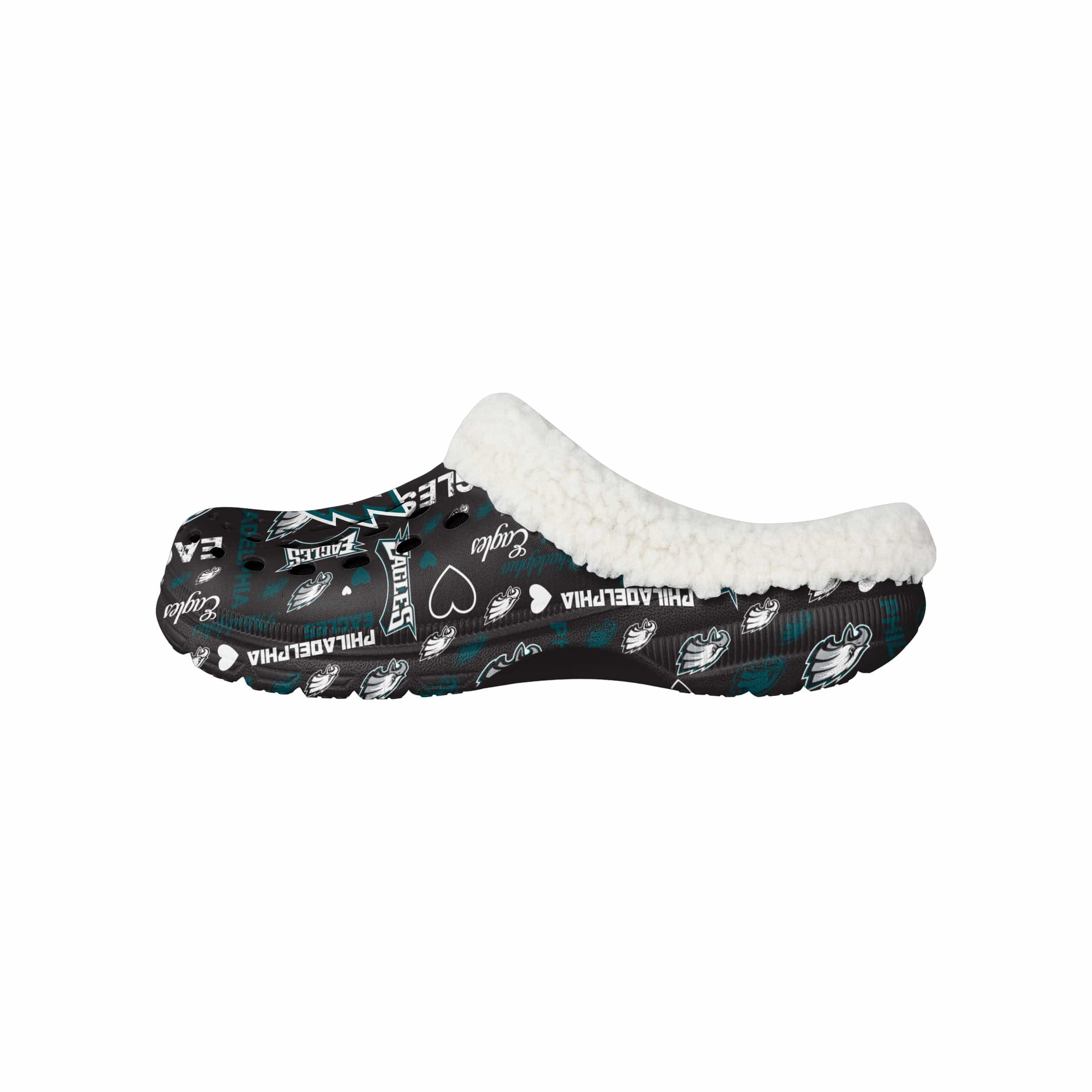 Philadelphia Eagles NFL Womens Sherpa Lined Logo Love Clog - Image 2