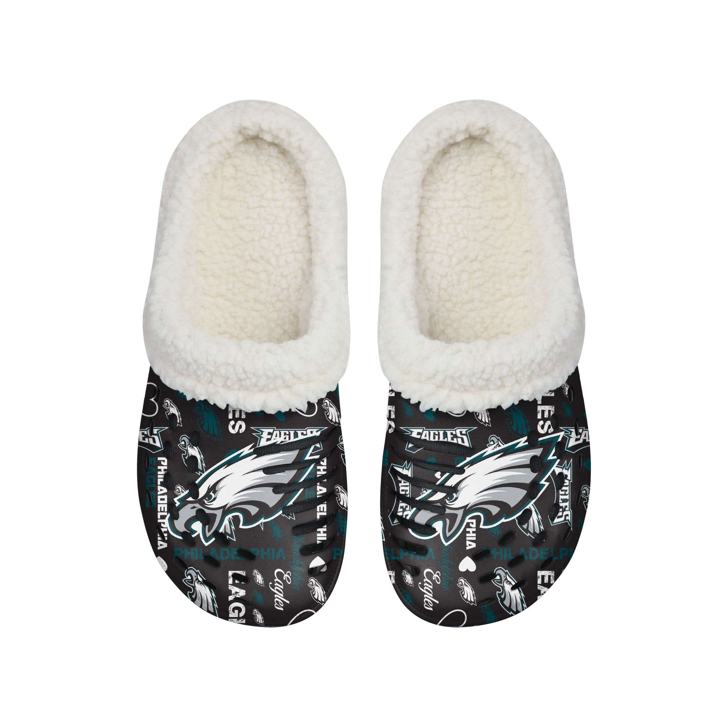 Philadelphia Eagles NFL Womens Sherpa Lined Logo Love Clog - Image 4