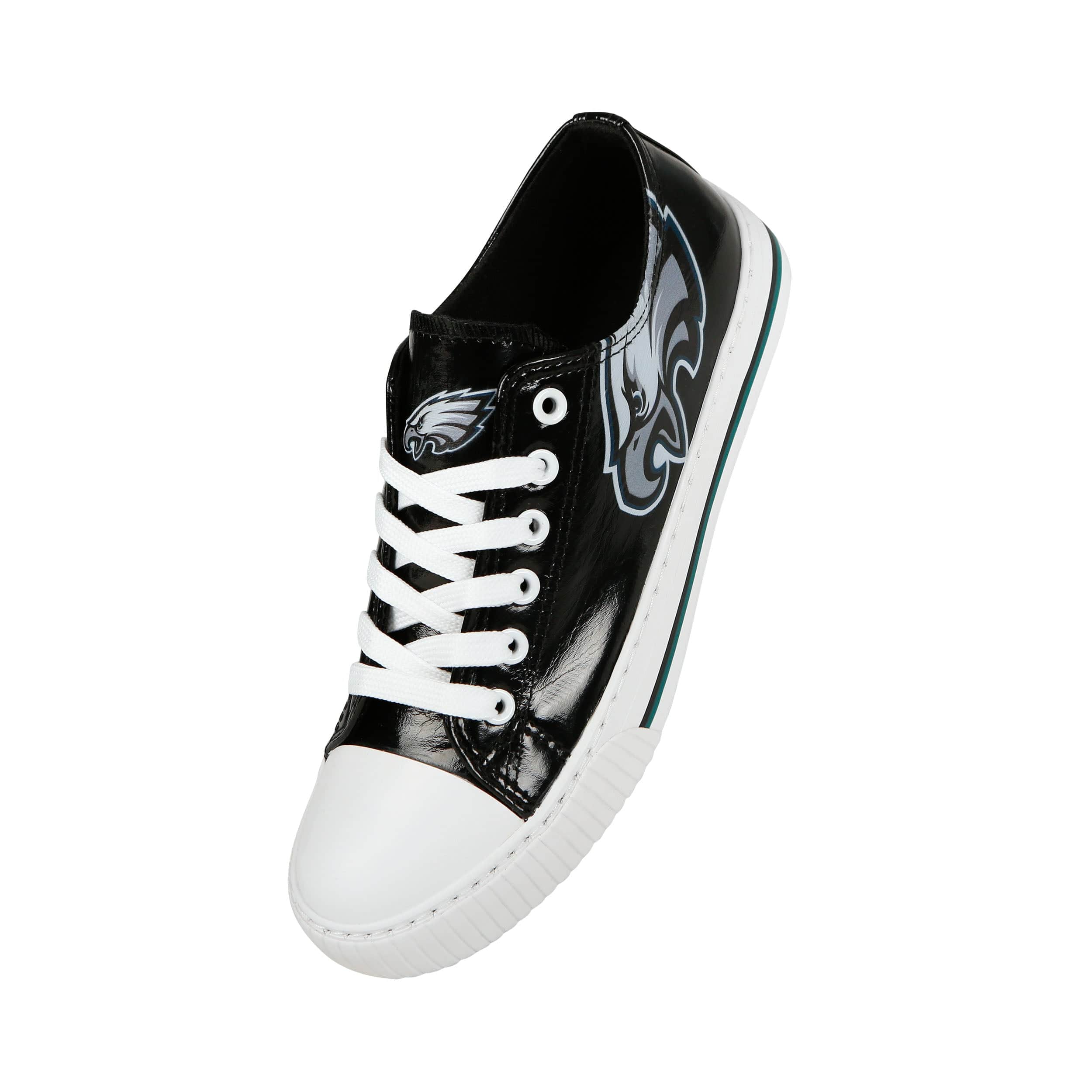 Philadelphia Eagles NFL Womens Team Color Metallic Low Top Canvas Shoes - Image 2