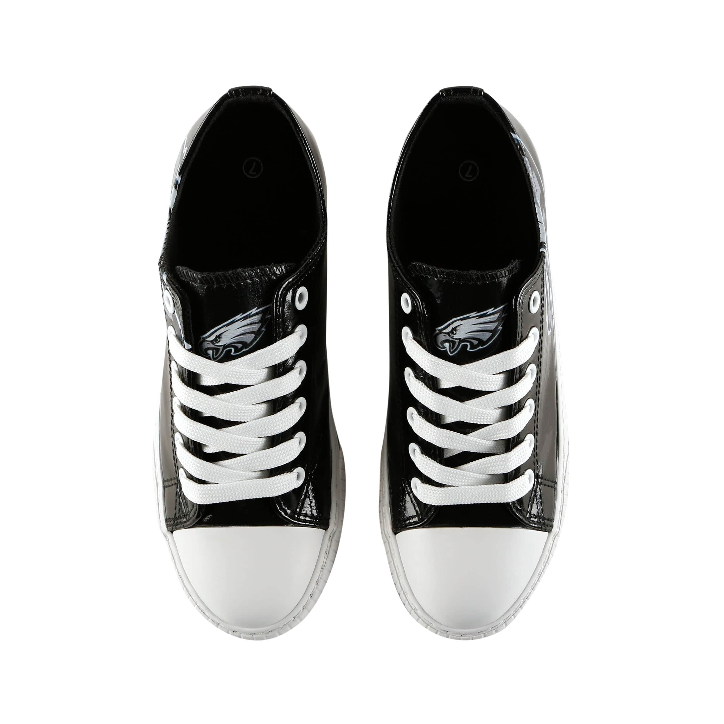 Philadelphia Eagles NFL Womens Team Color Metallic Low Top Canvas Shoes - Image 5