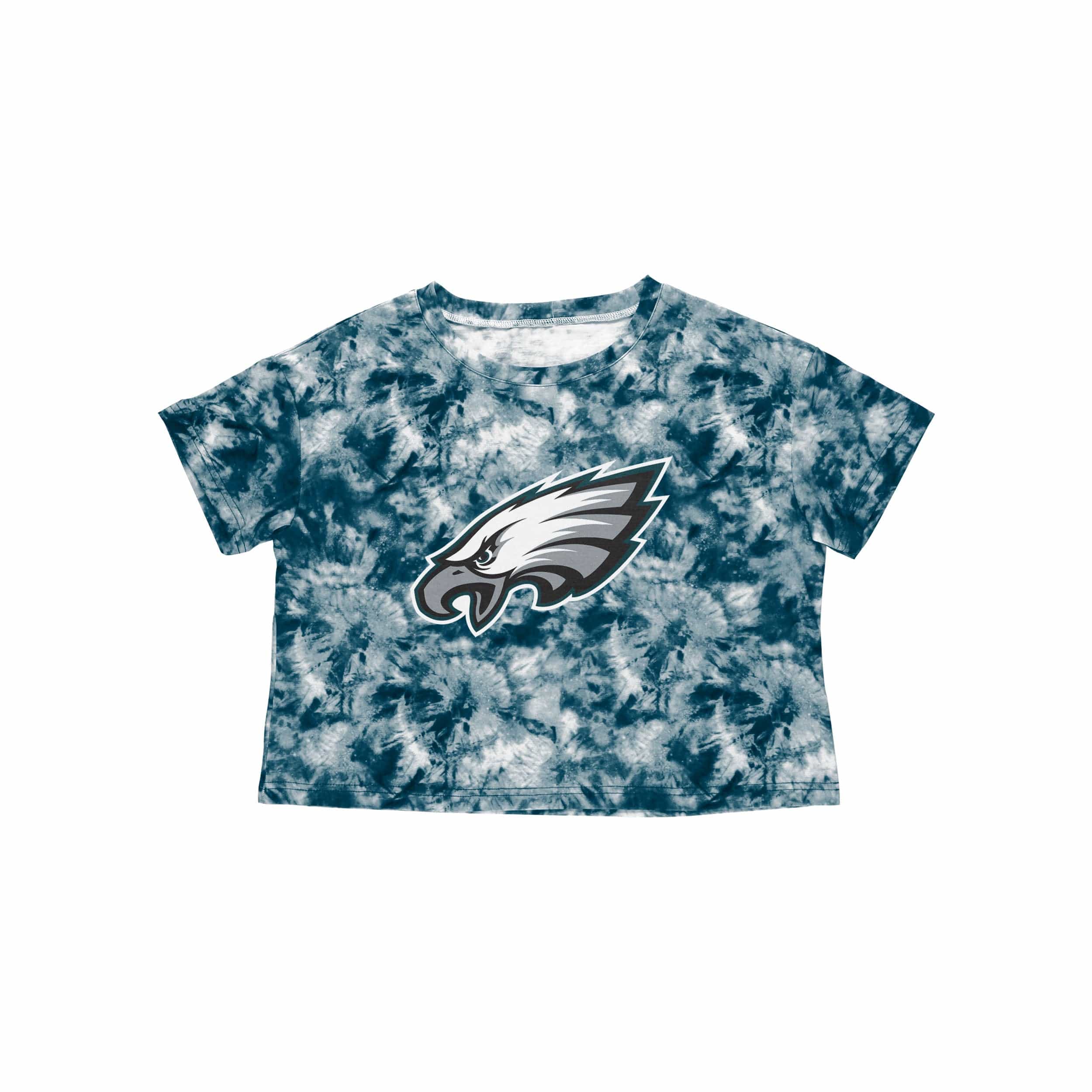 Philadelphia Eagles NFL Womens Tie-Dye Big Logo Crop Top - Image 3
