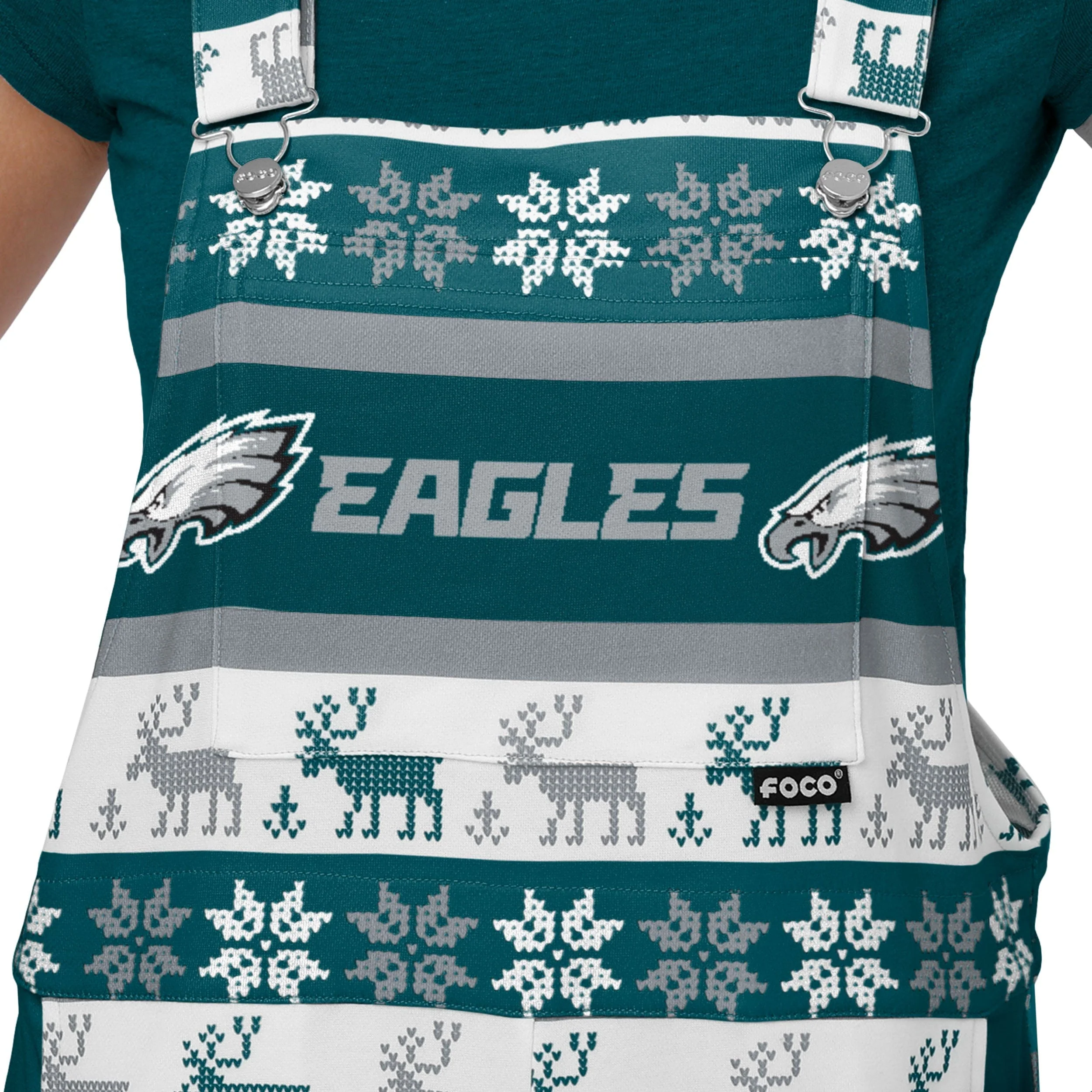 Philadelphia Eagles NFL Womens Ugly Home Gating Bib Overalls - Image 4