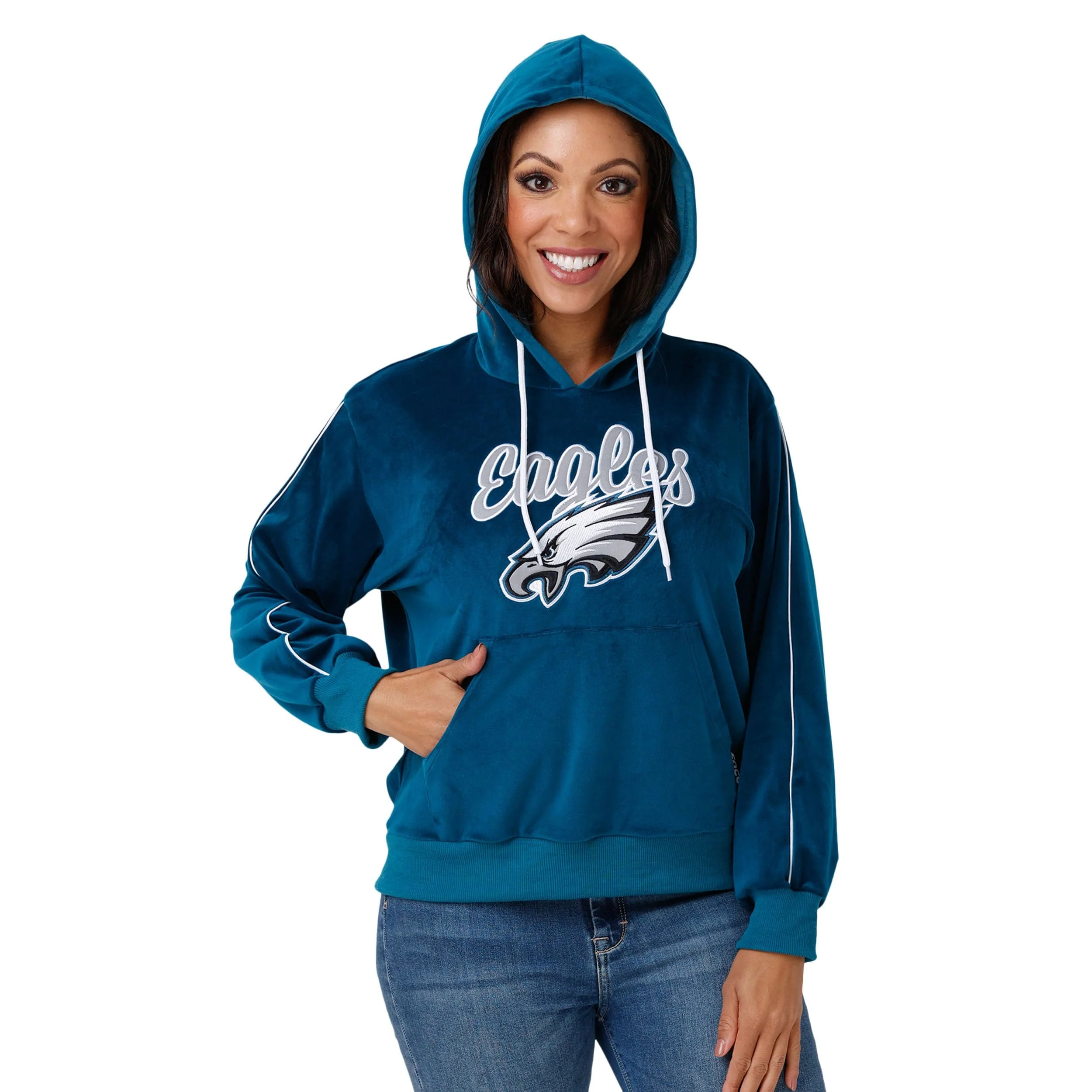 Philadelphia Eagles NFL Womens Velour Hooded Sweatshirt