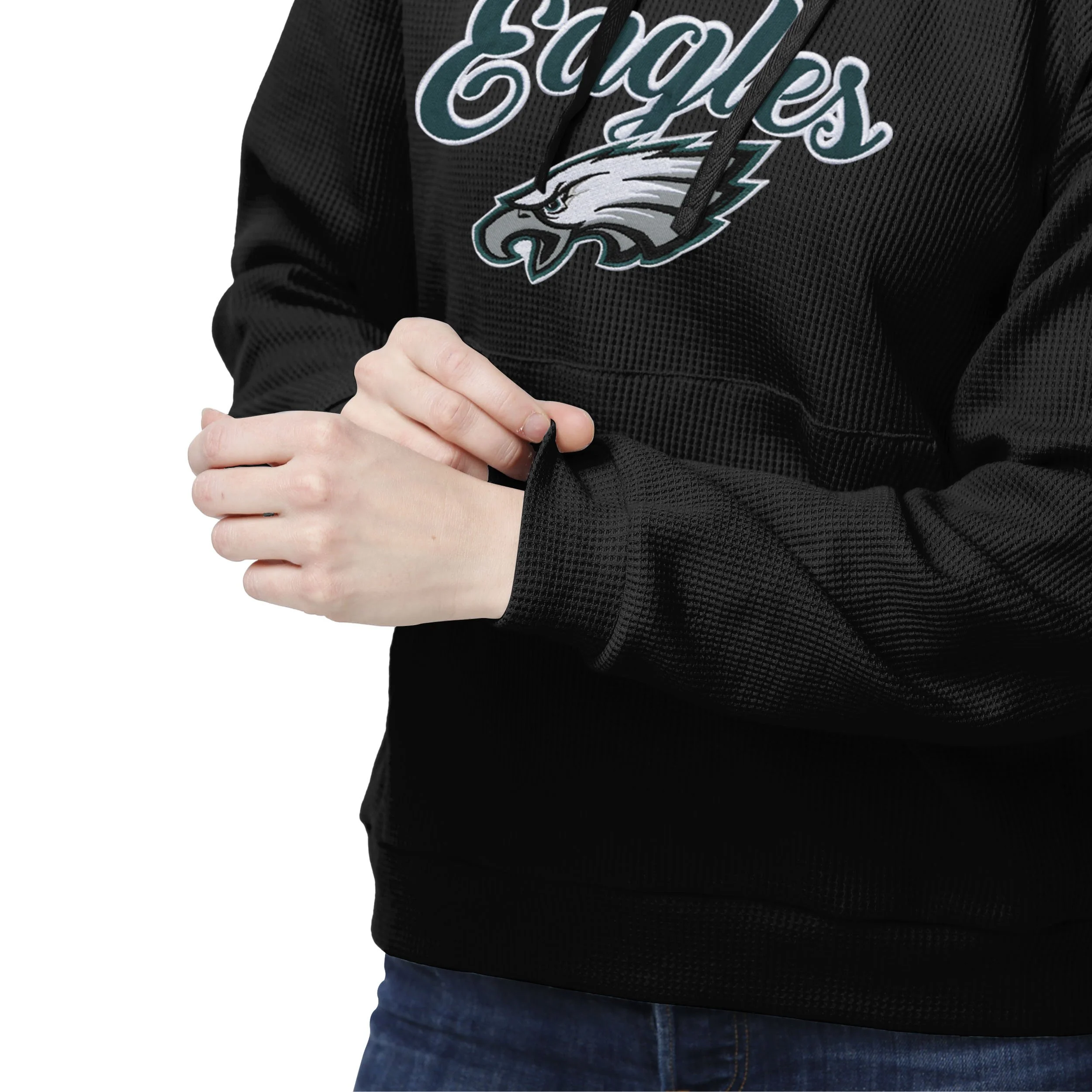 Philadelphia Eagles NFL Womens Waffle Lounge Sweater - Image 3