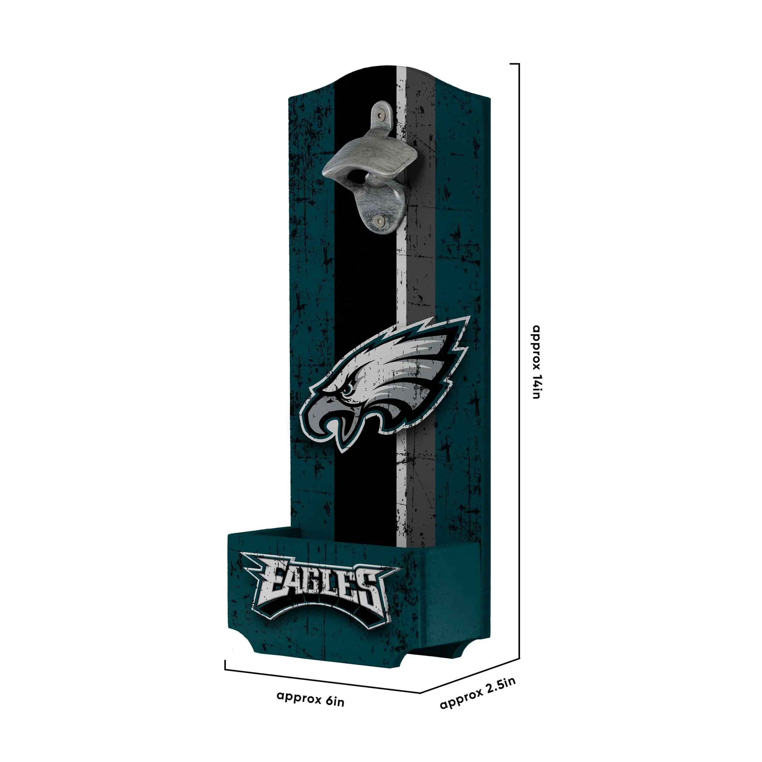 Philadelphia Eagles NFL Wooden Bottle Cap Opener Sign - Image 5