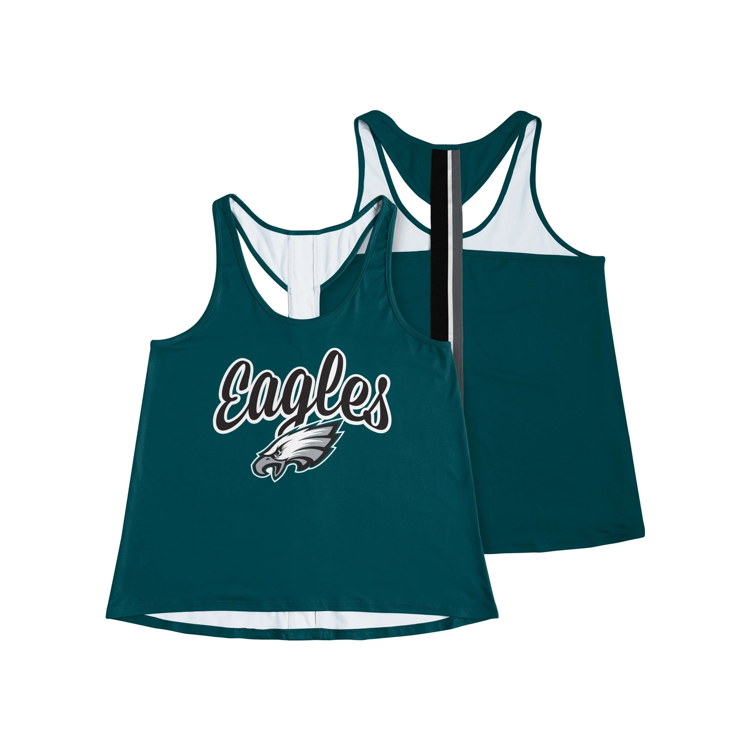 Philadelphia Eagles NFL Womens Wordmark Team Stripe Sleeveless Top - Image 3