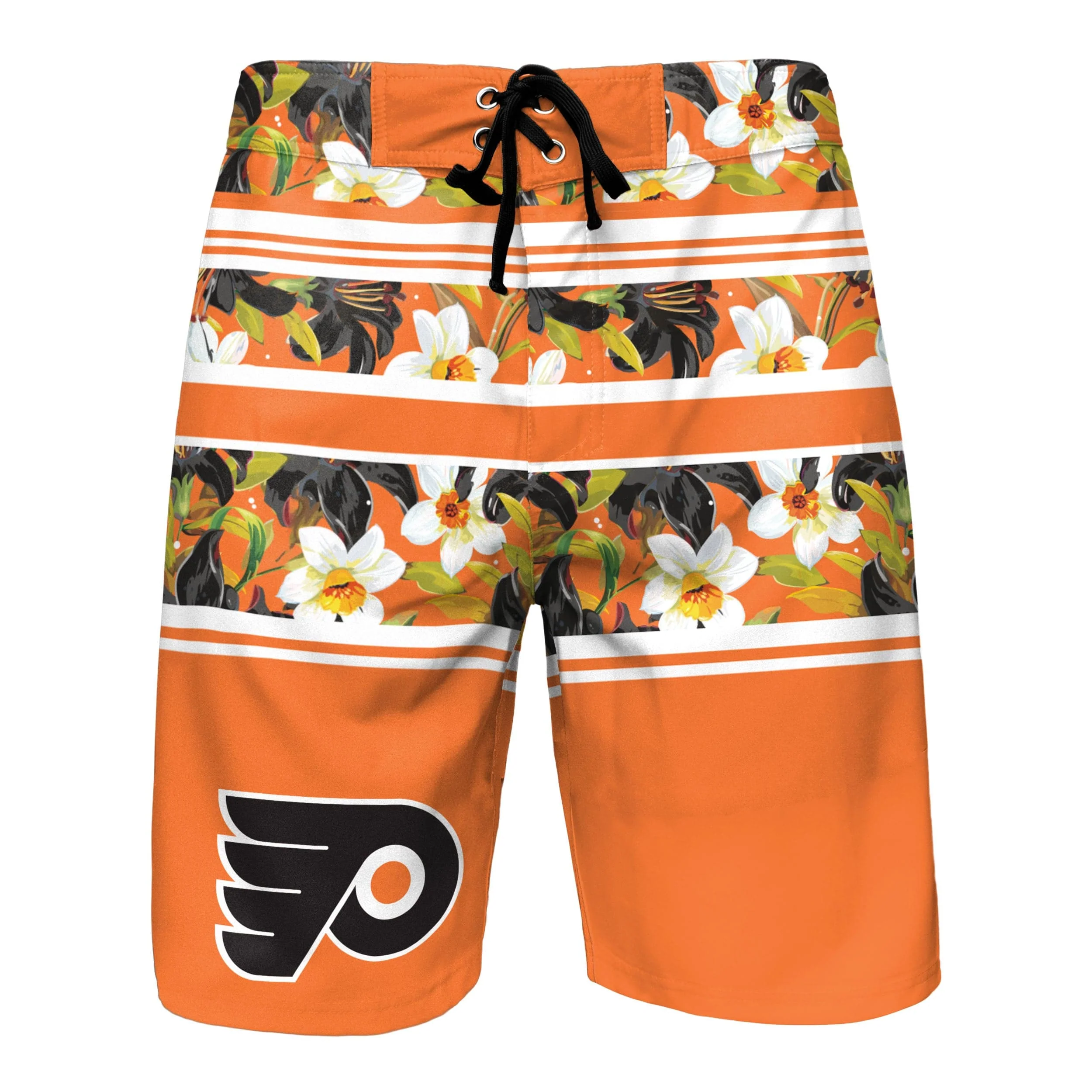 Philadelphia Flyers Mens NHL Floral Stripe Boardshorts